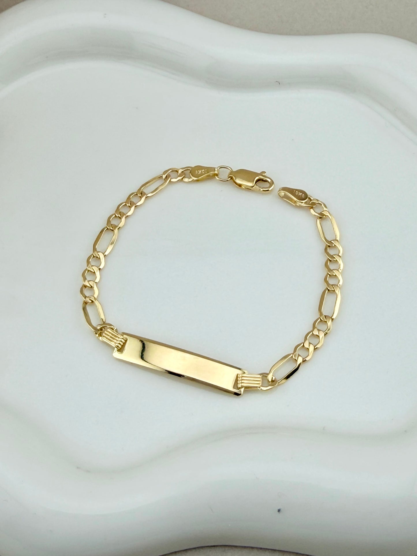 10K Solid Gold ID Bracelet for Kids | Figaro bracelet gold 10k