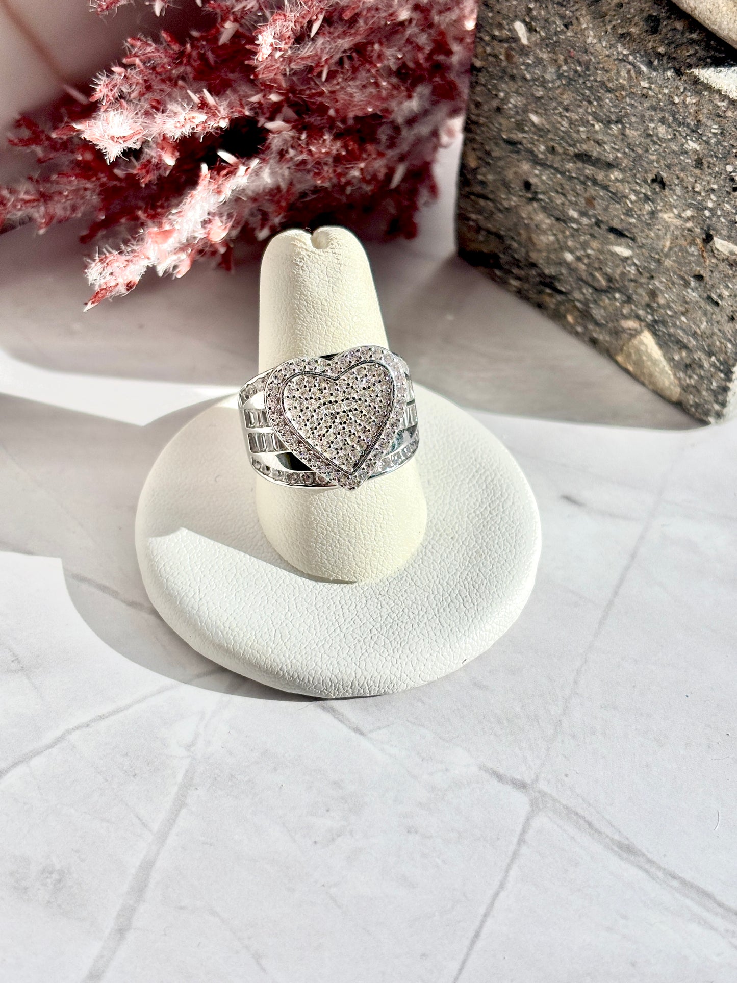 Cinderella heart ring sterling silver 925 | princess Statement ring