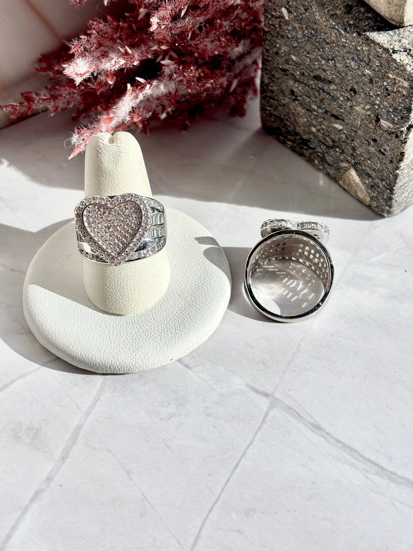 Cinderella heart ring sterling silver 925 | princess Statement ring
