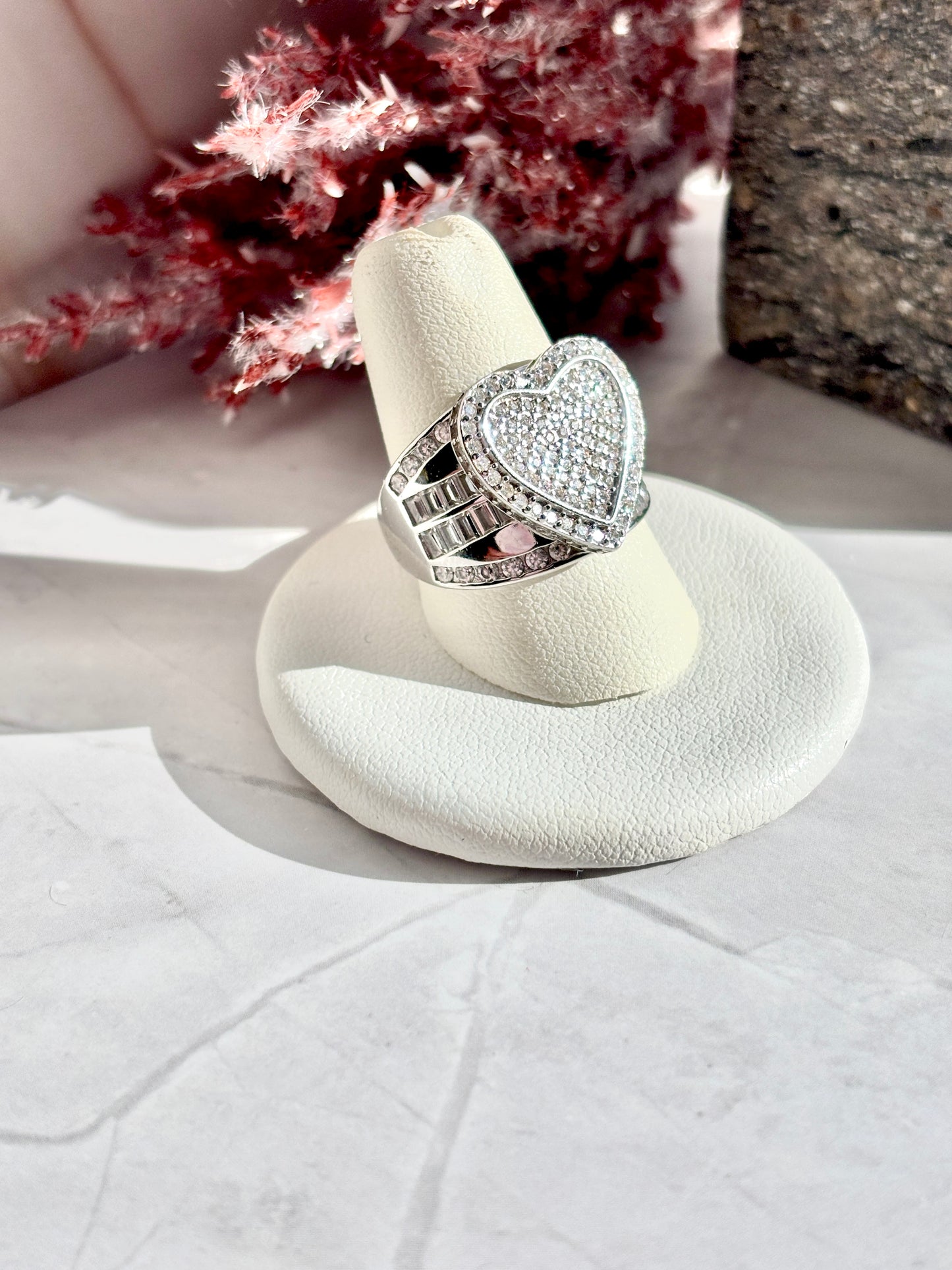 Cinderella heart ring sterling silver 925 | princess Statement ring