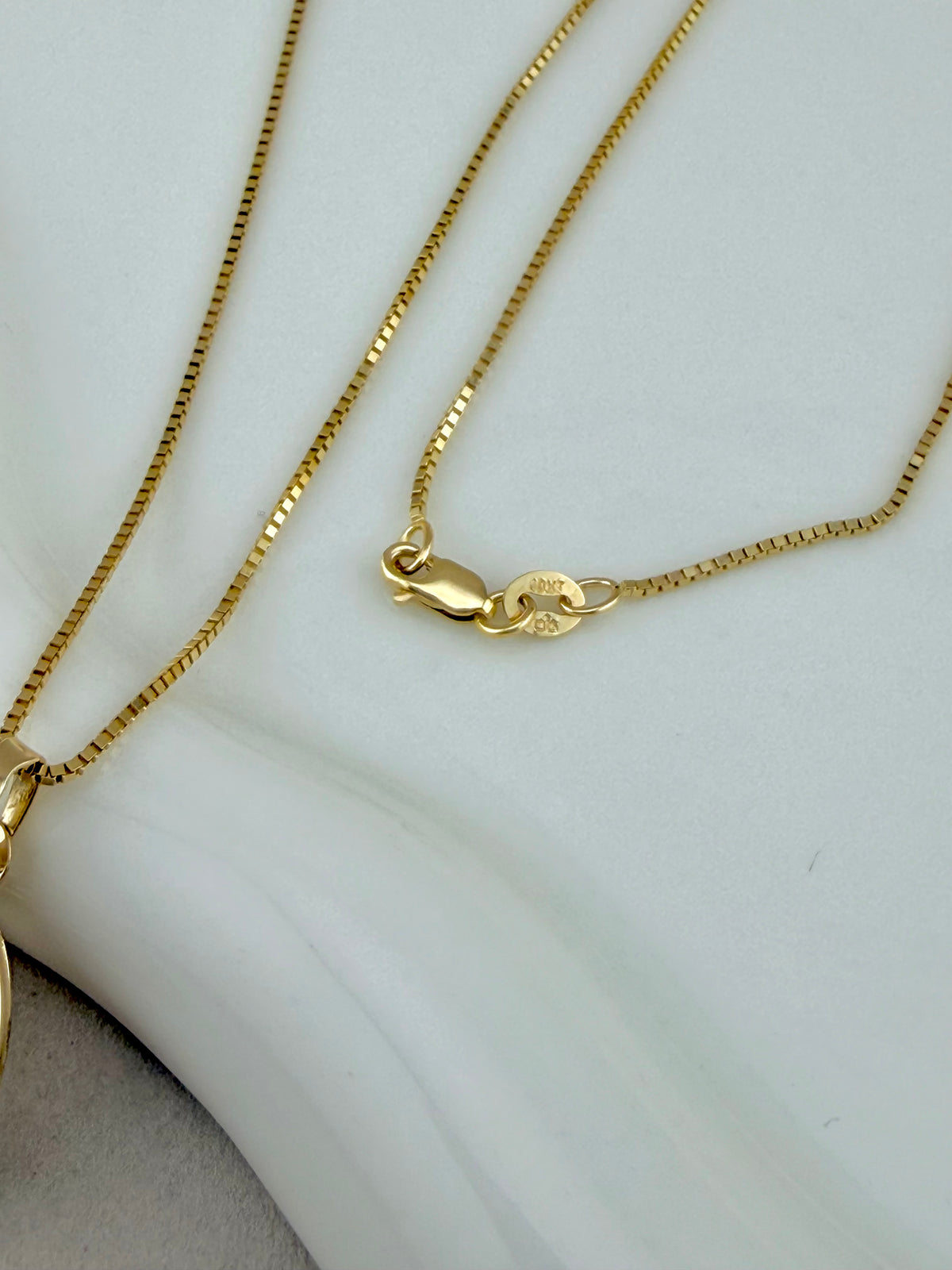 10k Gold quinceañera necklace with box chain 20” butterfly charm