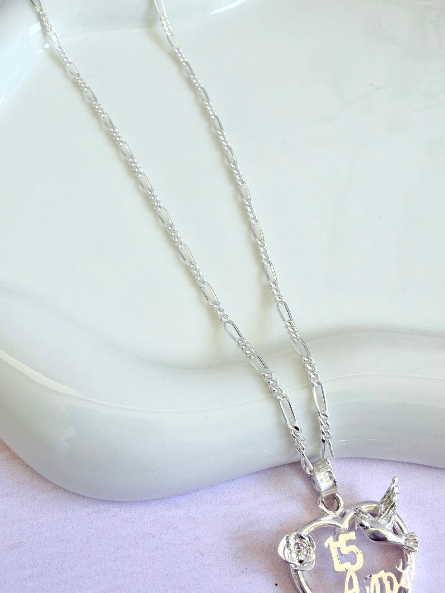 925 Sterling Silver Quinceañera Necklace – Sweet 15 Heart Pendant | Meaningful Gift for Daughter