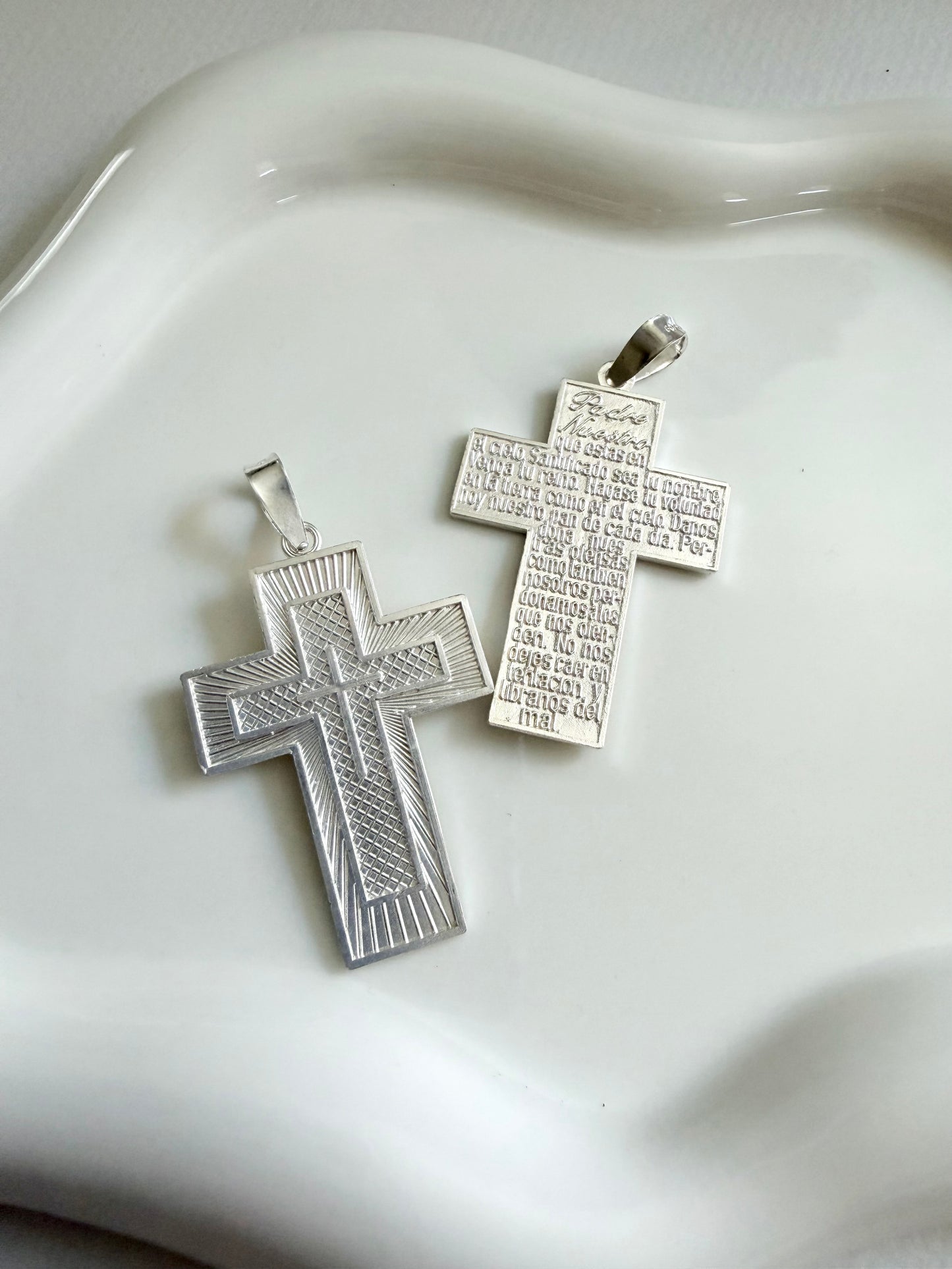 Silver 925 cross with Lord’s prayer in Spanish