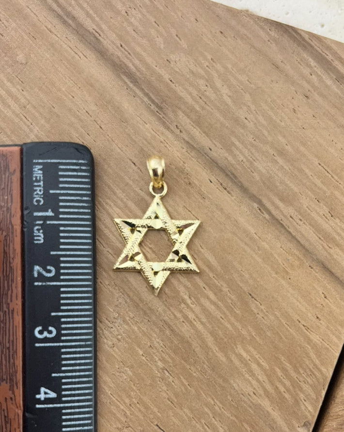 10K Solid Gold Star of David Pendant | Jewish Star Charm
