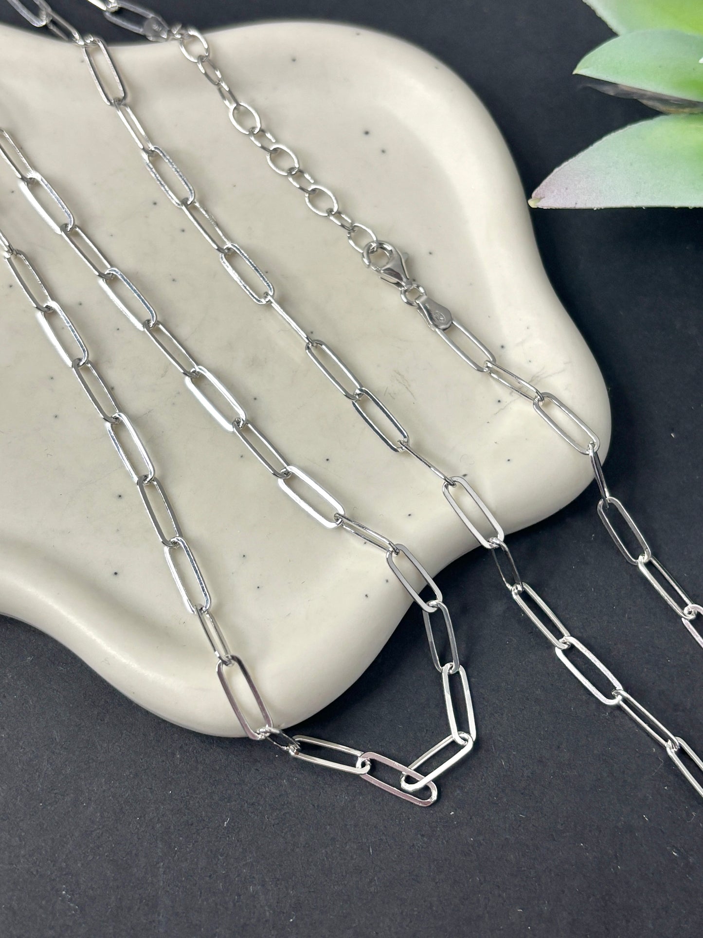 Paper clip chain Sterling silver .925 | Cadena de plata 925 paper clip 18”-20”