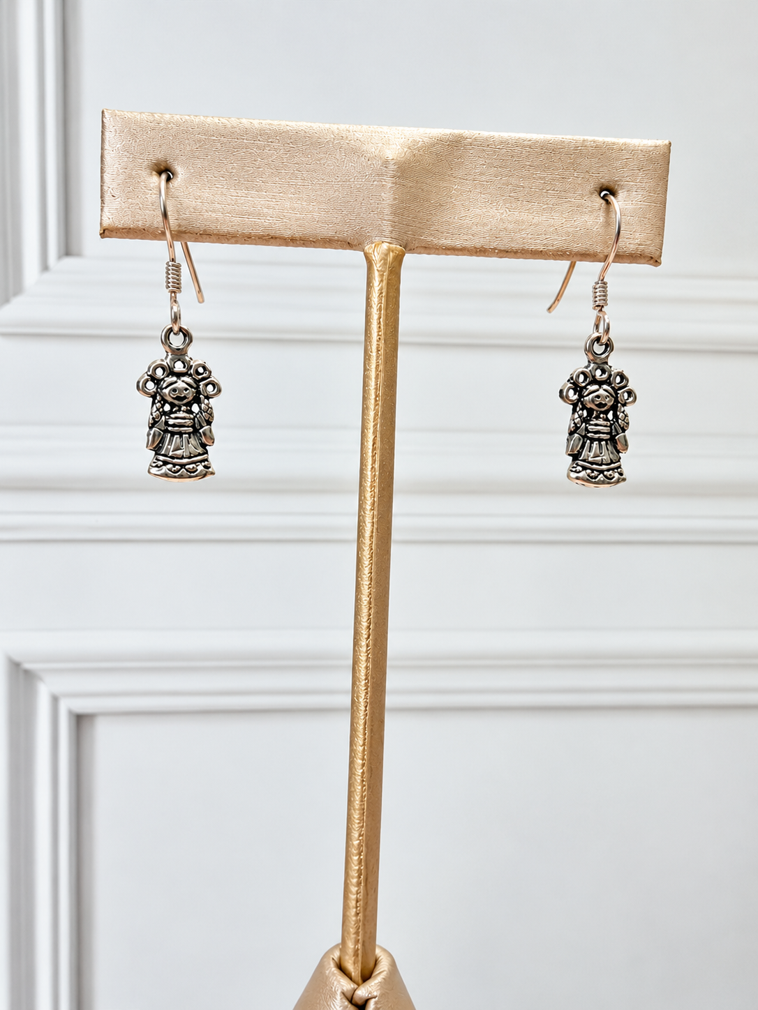 Silver 925 lele doll earrings, traditional Mexico silver