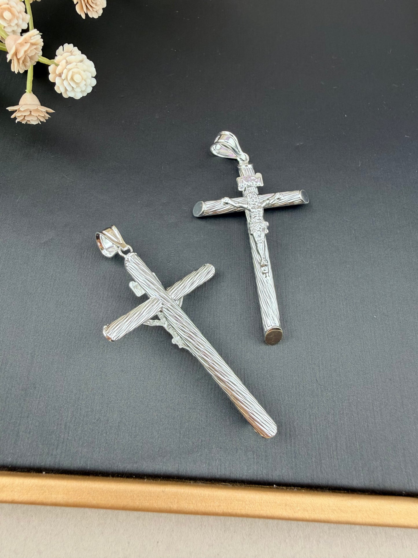 Sterling Silver 925 Crucifix Pendant – Jesus Cross Necklace Charm, Catholic Faith Jewelry, Religious Gift