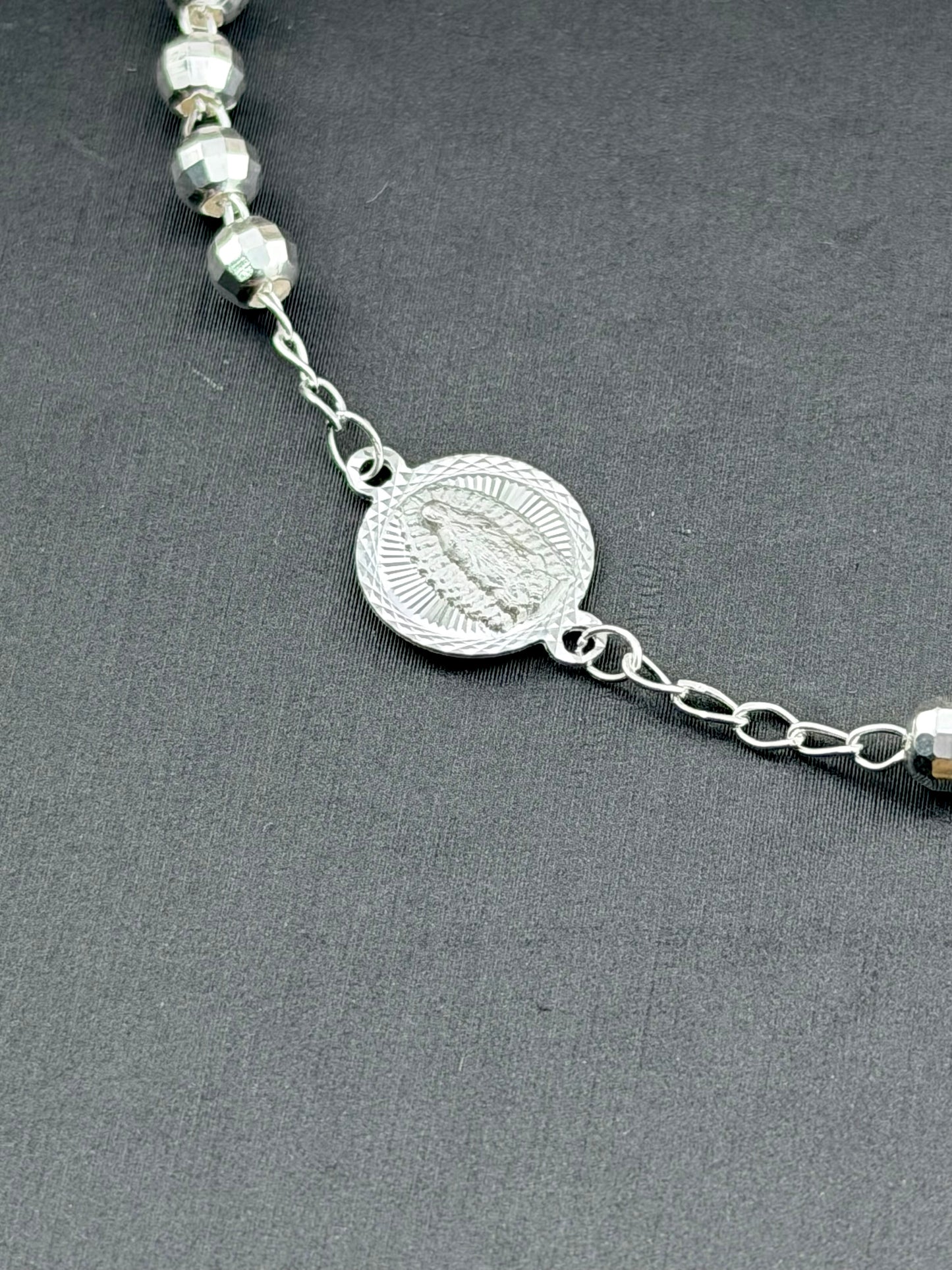 Silver .925 Rosary bracelet | sterling silver bracelet with cross