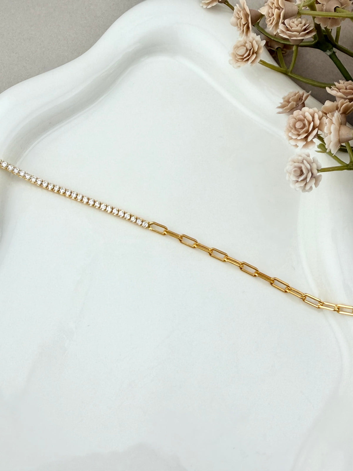 silver 925 Tennis bracelet Gold plated