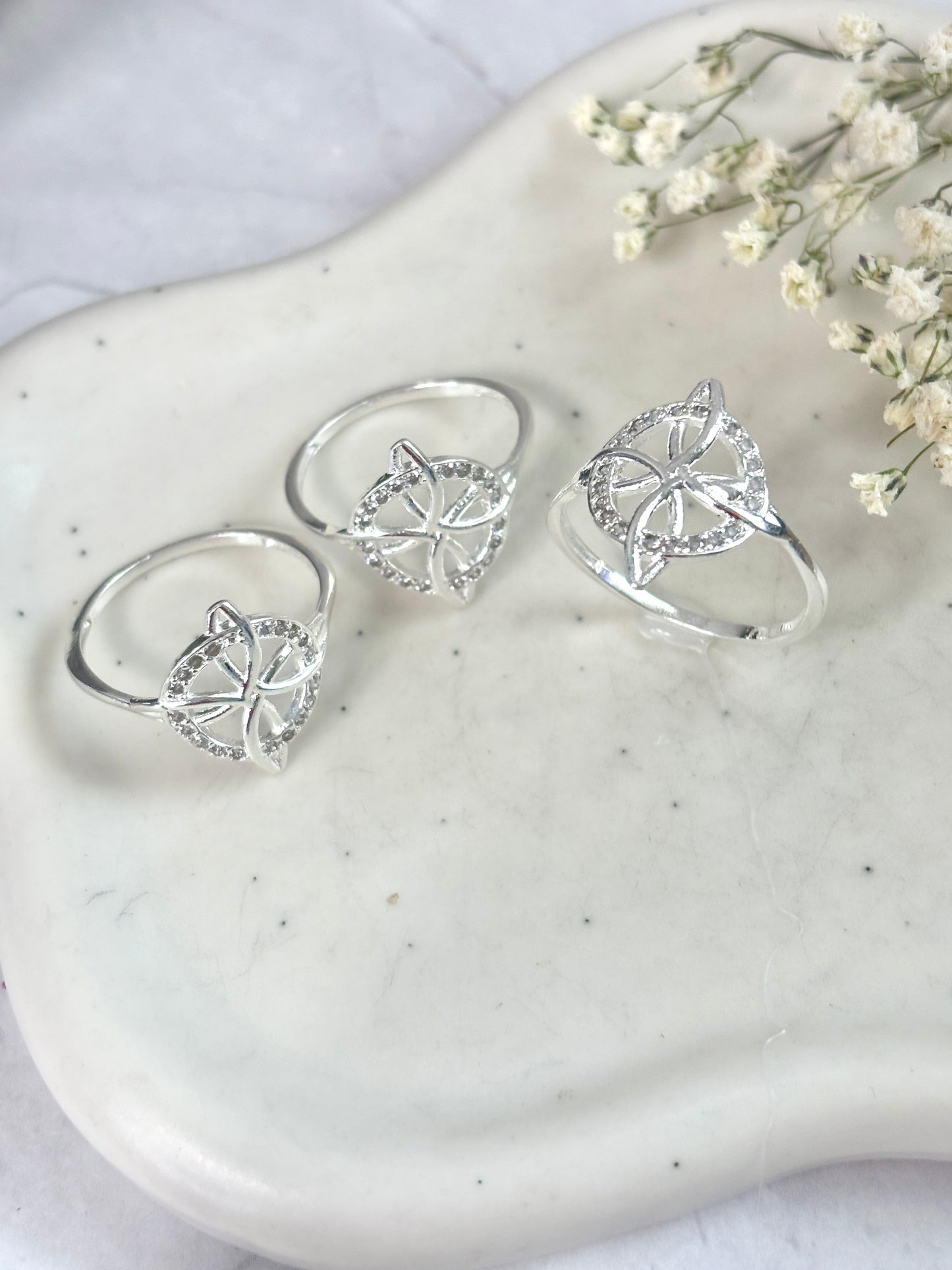 Sterling Silver 925 Witch Knot Protection Ring | Anillo Nudo de Bruja Protección Plata 925