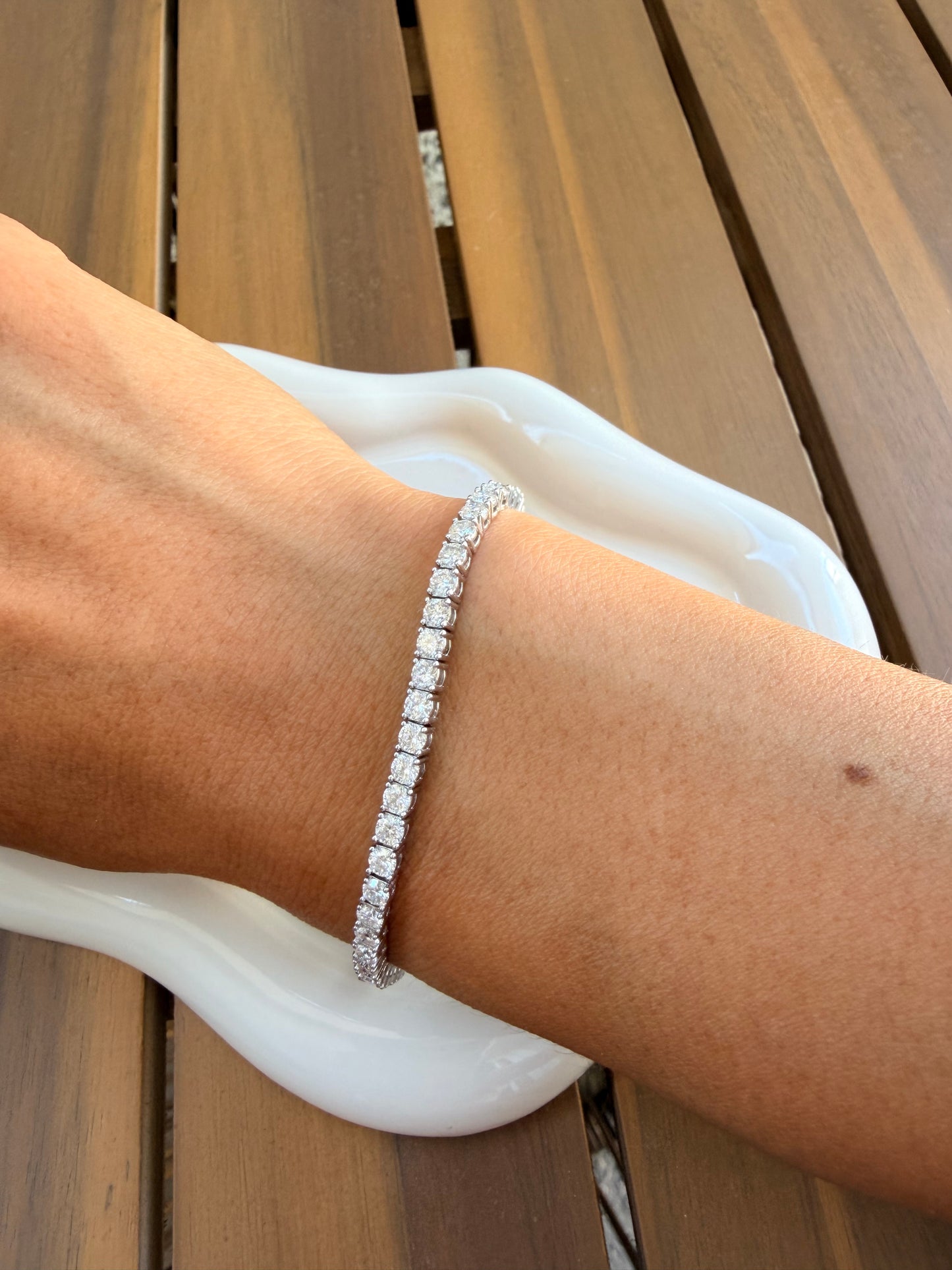 Luxury 925 Sterling Silver Moissanite Tennis Bracelet 3mm | Diamond alternative