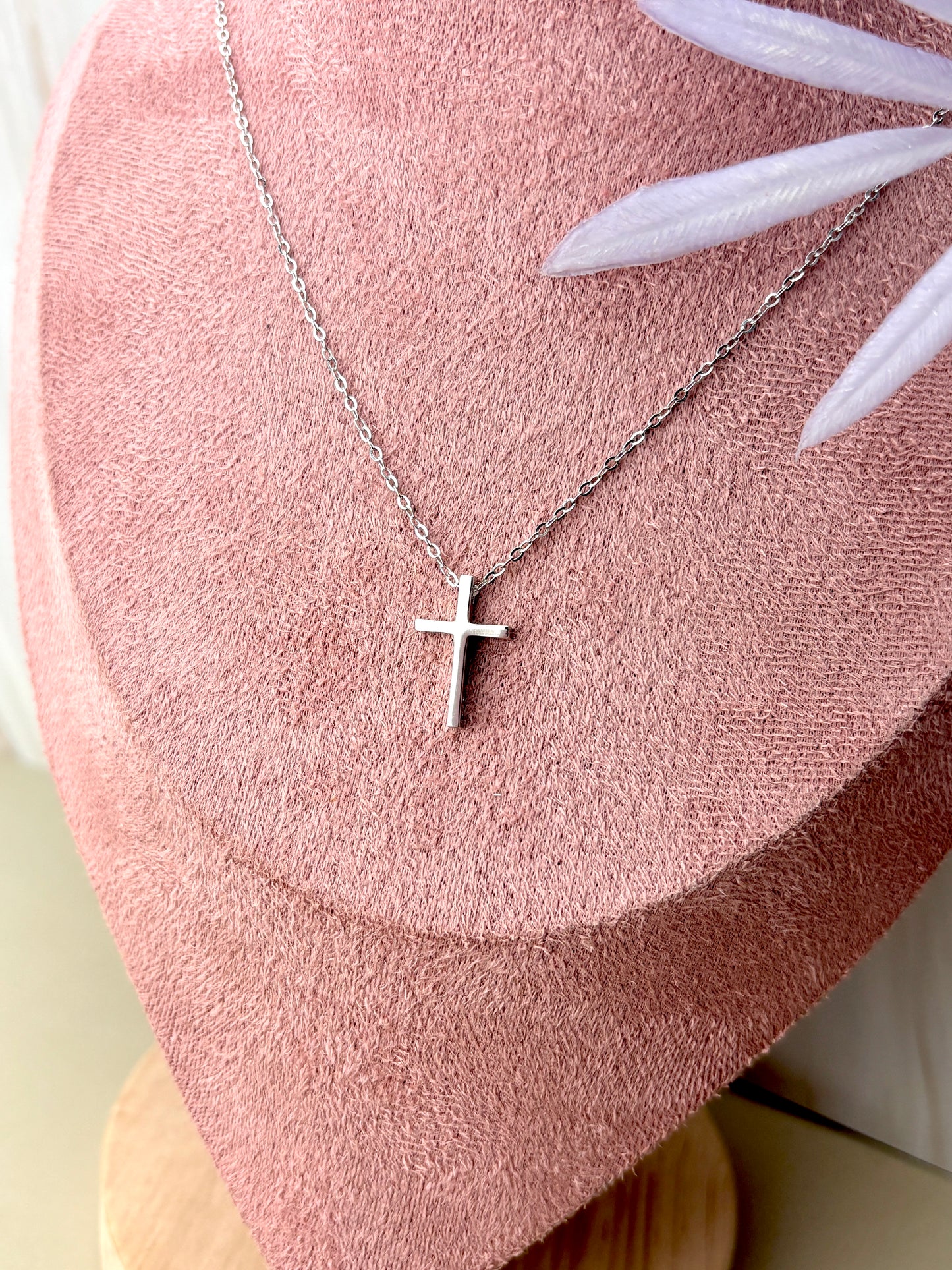 Minimalist Sterling Silver Cross Necklace | 925 Faith Jewelry with Cable Chain 18” | Collar de Cruz plata 925