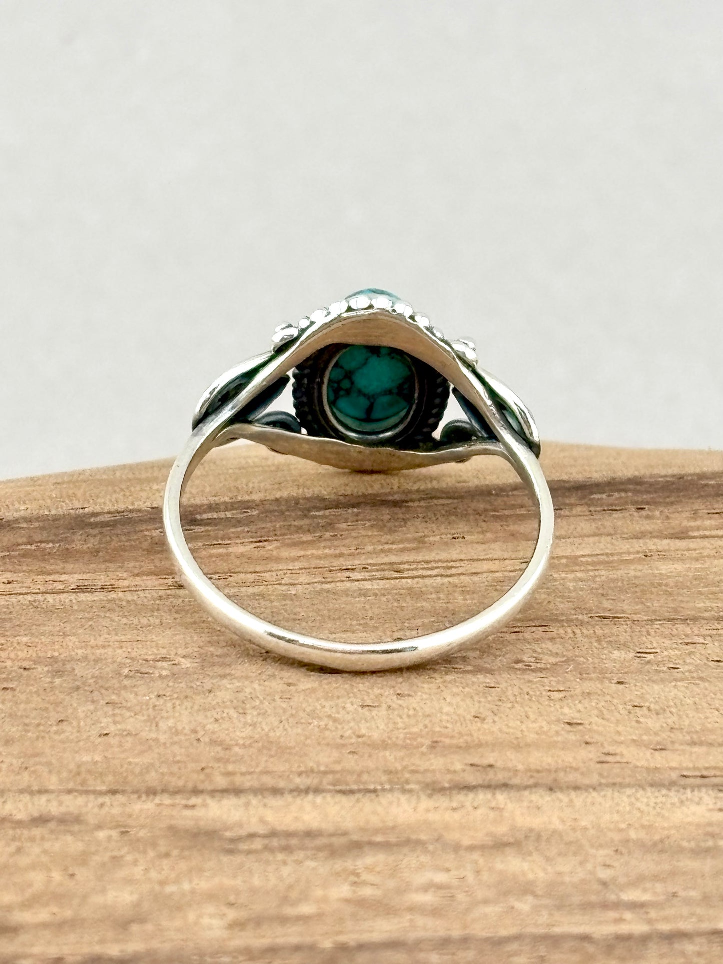 Silver 925 turquoise ring natural stone , meaningful jewelry