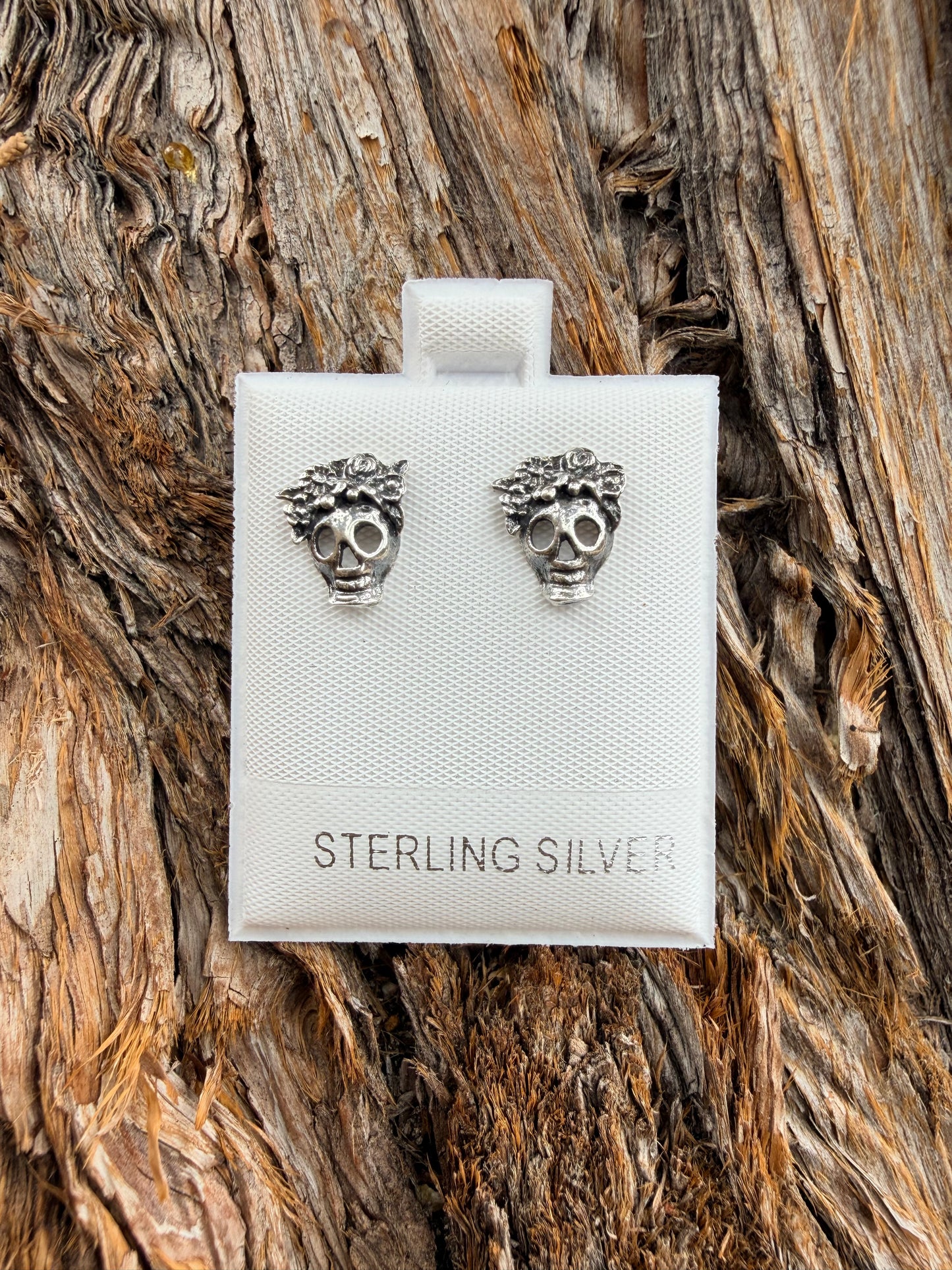 Sterling Silver Skull Earrings | Mexican Calavera Stud Earrings