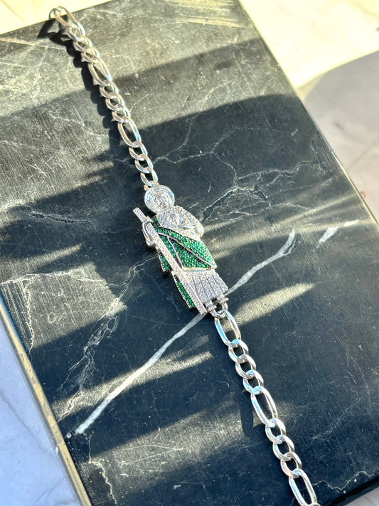 Sterling  silver 925 Saint Jude bracelet, Religious jewelry