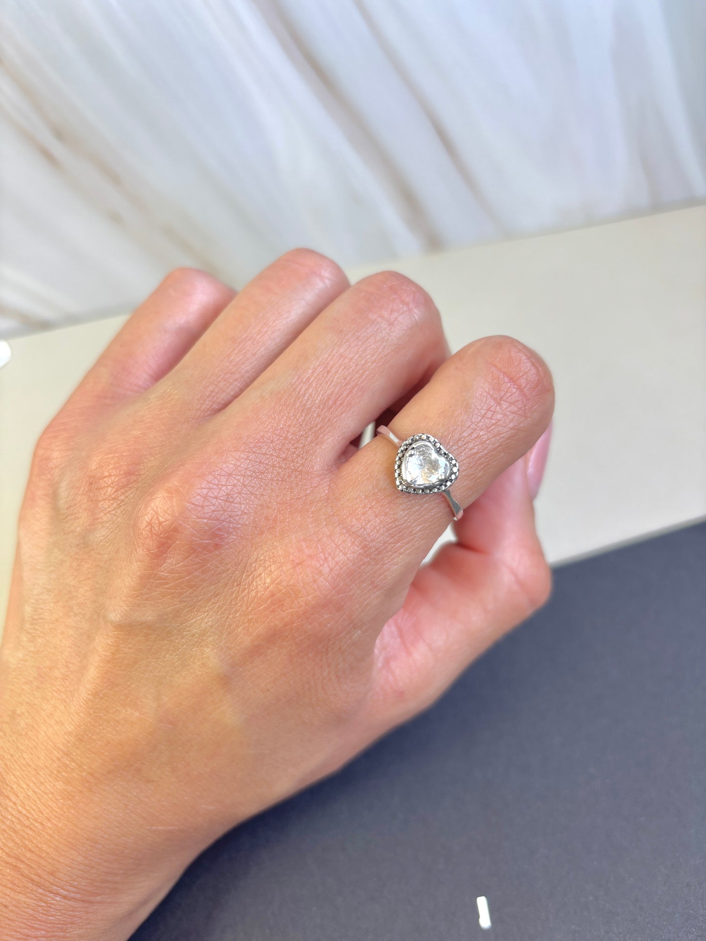 Silver 925 Heart Promise Ring |Sterling Silver rings  | Anillo de plata 925 | Anillo promesa con zirconia