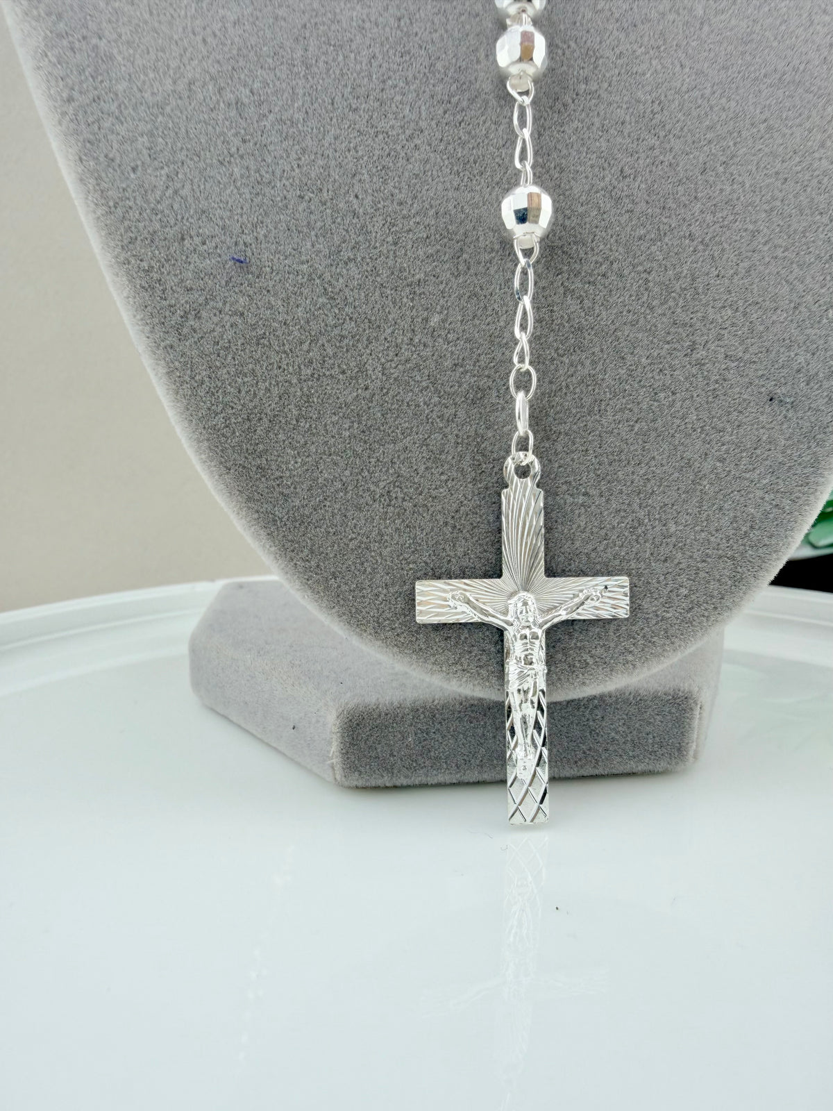925 Sterling Silver Rosary Necklace 24 Inch – Catholic Religious Jewelry