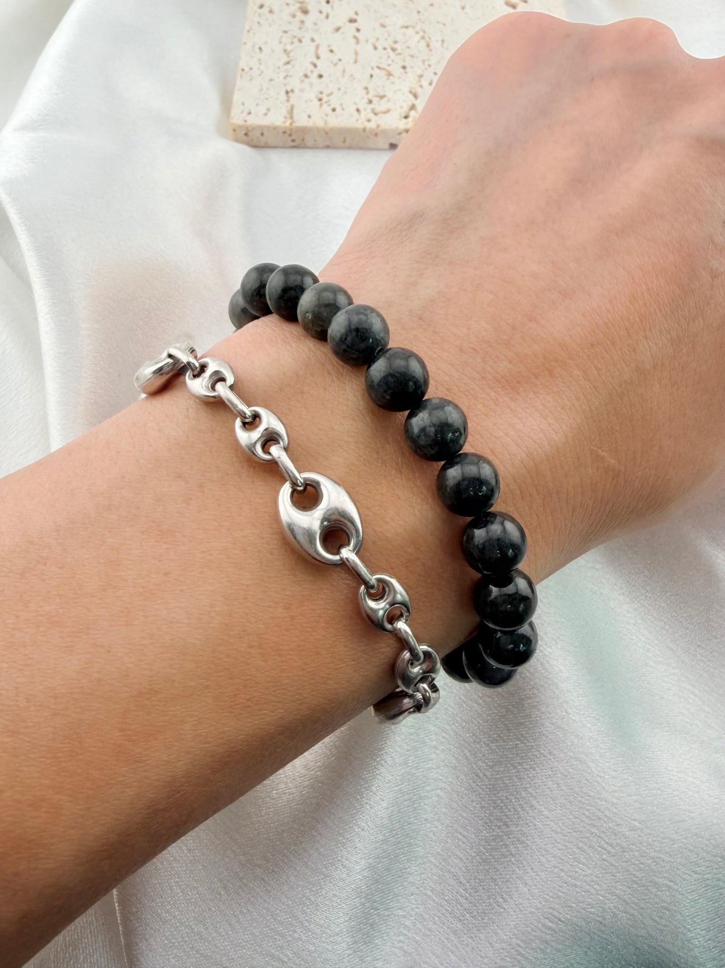 Black Jade Protection Beaded Bracelet – Natural Stone Energy Jewelry- Unisex 8mm