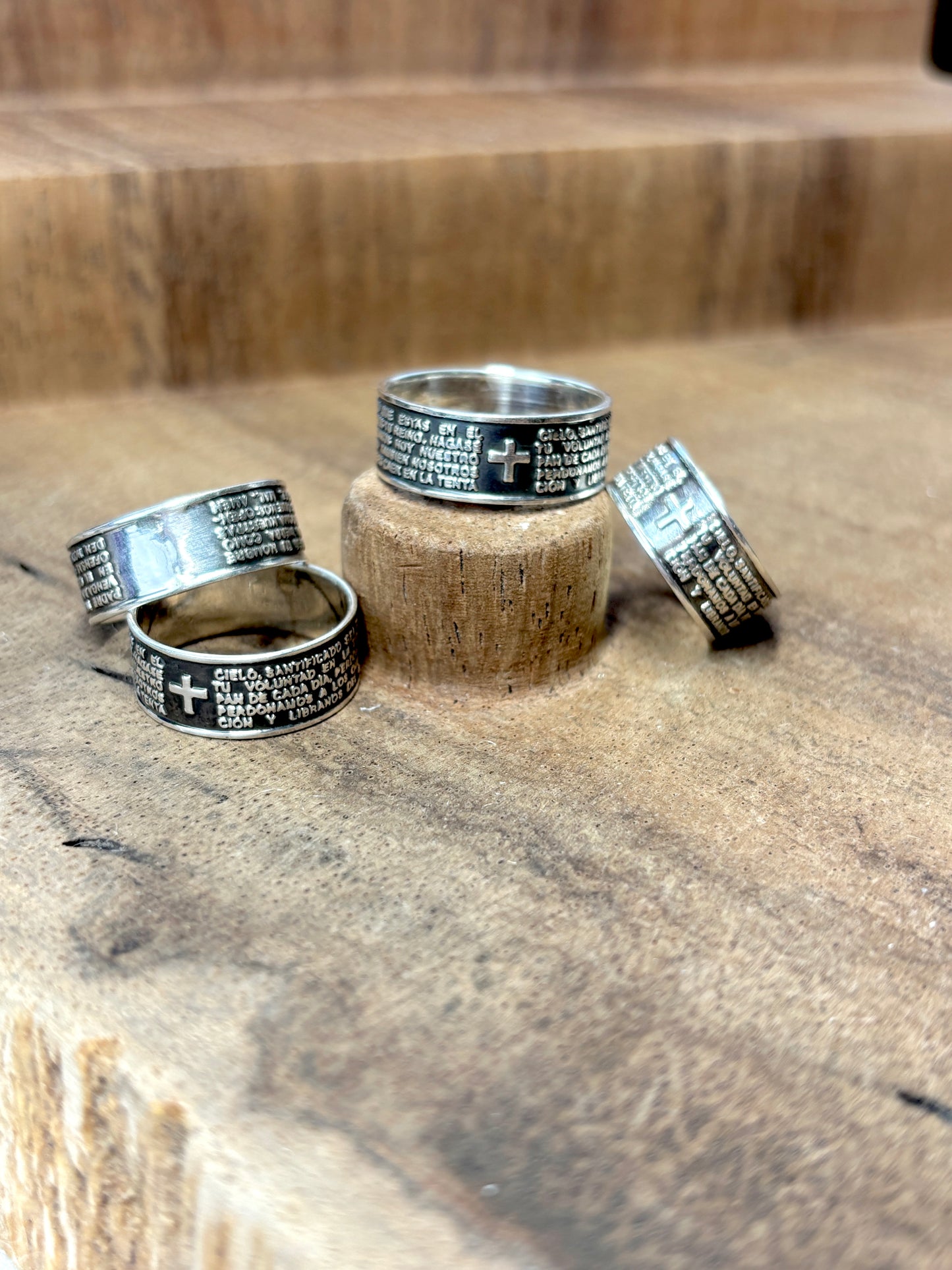 Sterling silver Lord’s Prayer | Anillos de plata 925 del padre nuestro | Silver 925 Unisex band ring
