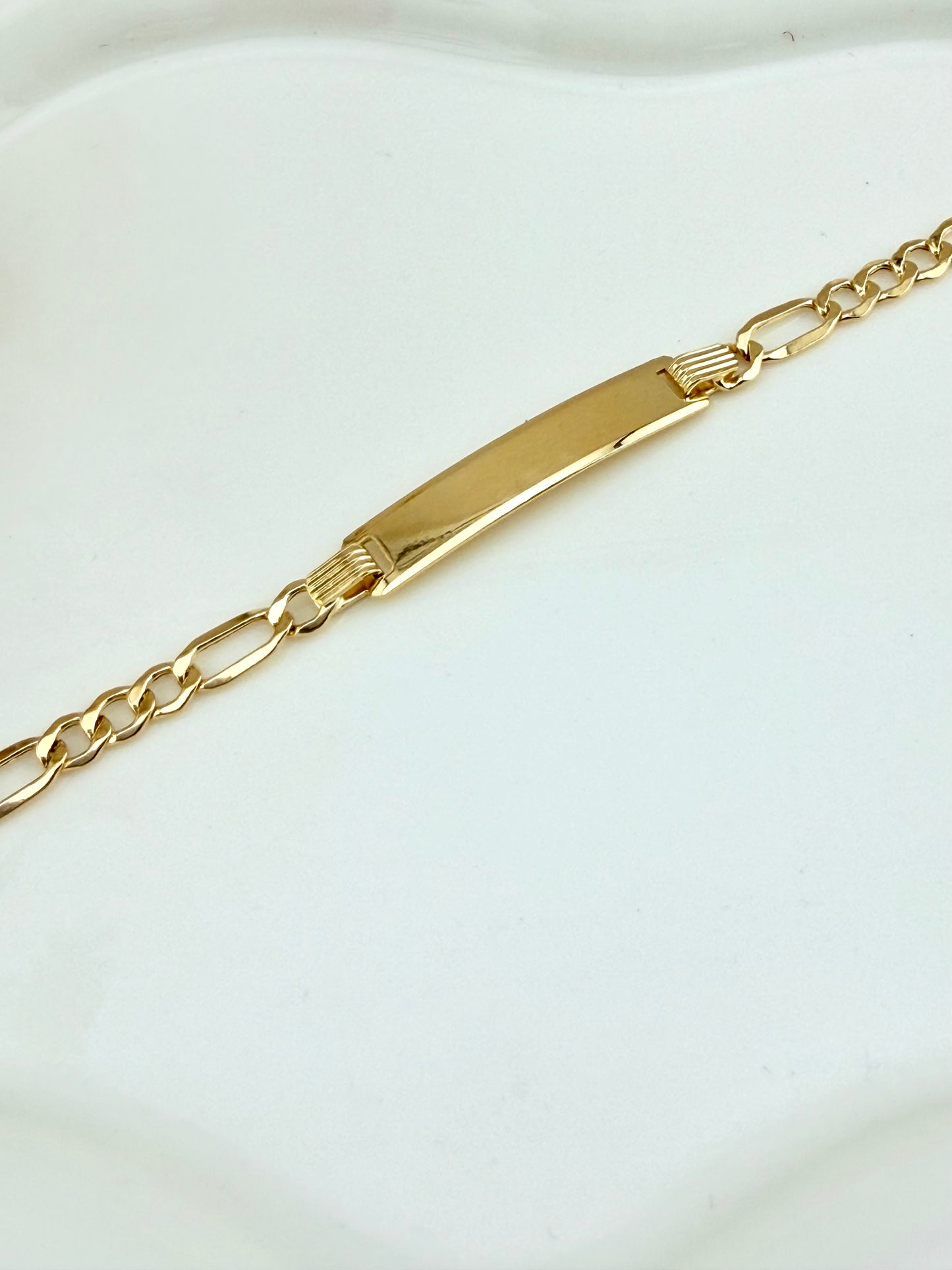 10K Solid Gold ID Bracelet for Kids | Figaro bracelet gold 10k