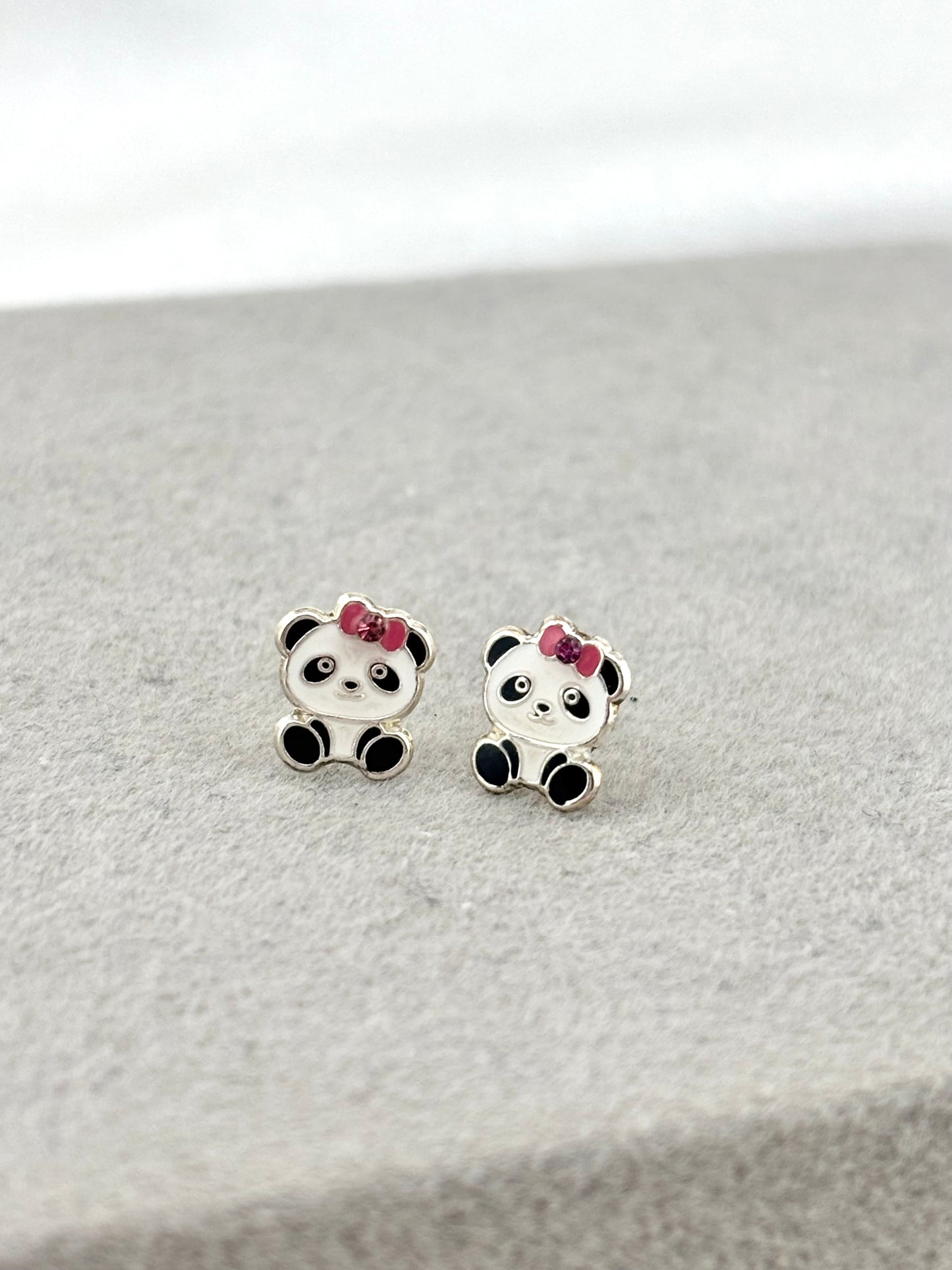 Panda earring silver 925