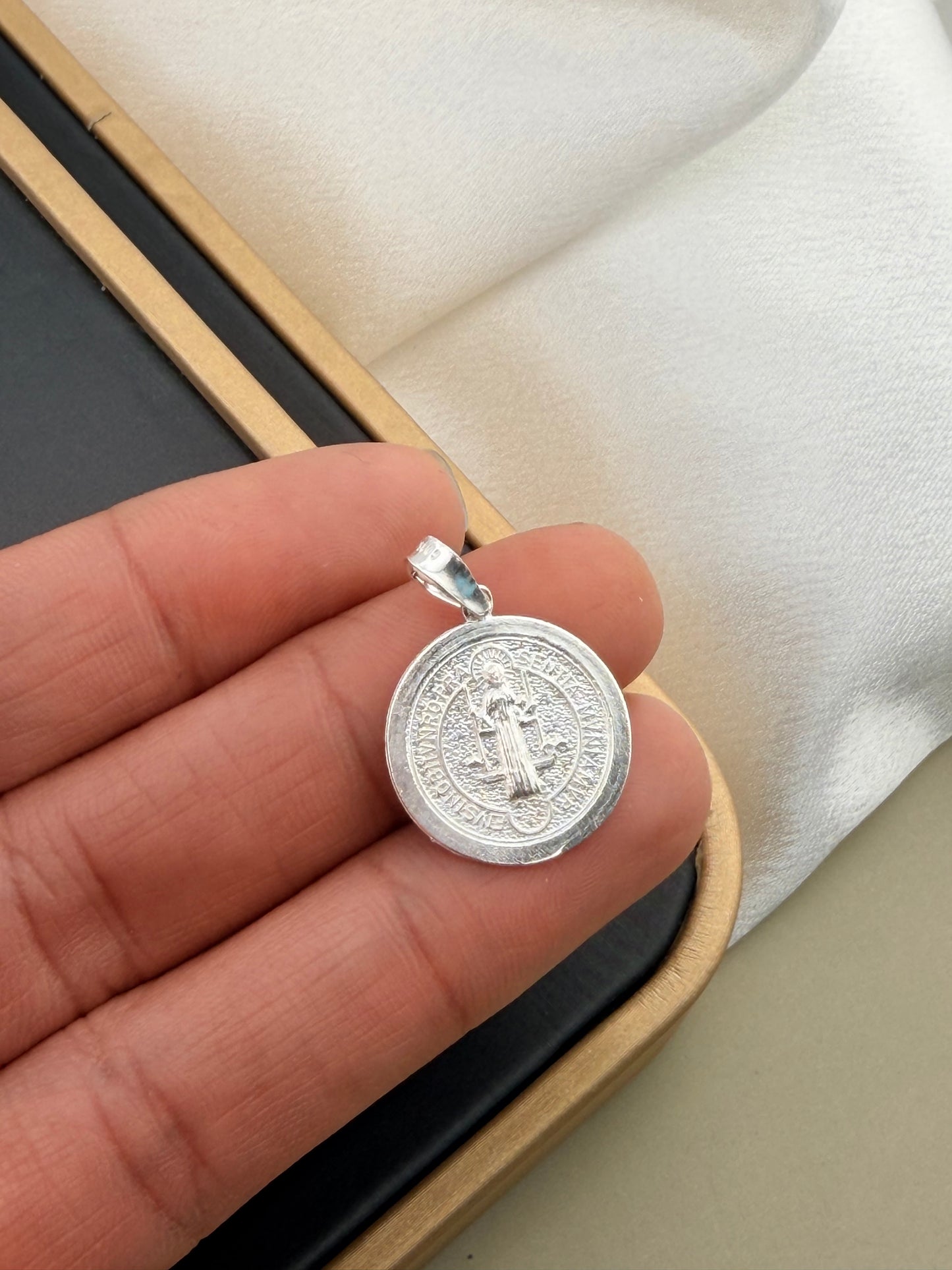 Silver 925 St Benedict medal| Catholic pendant | Plata 925 medalla San Benito de Abad