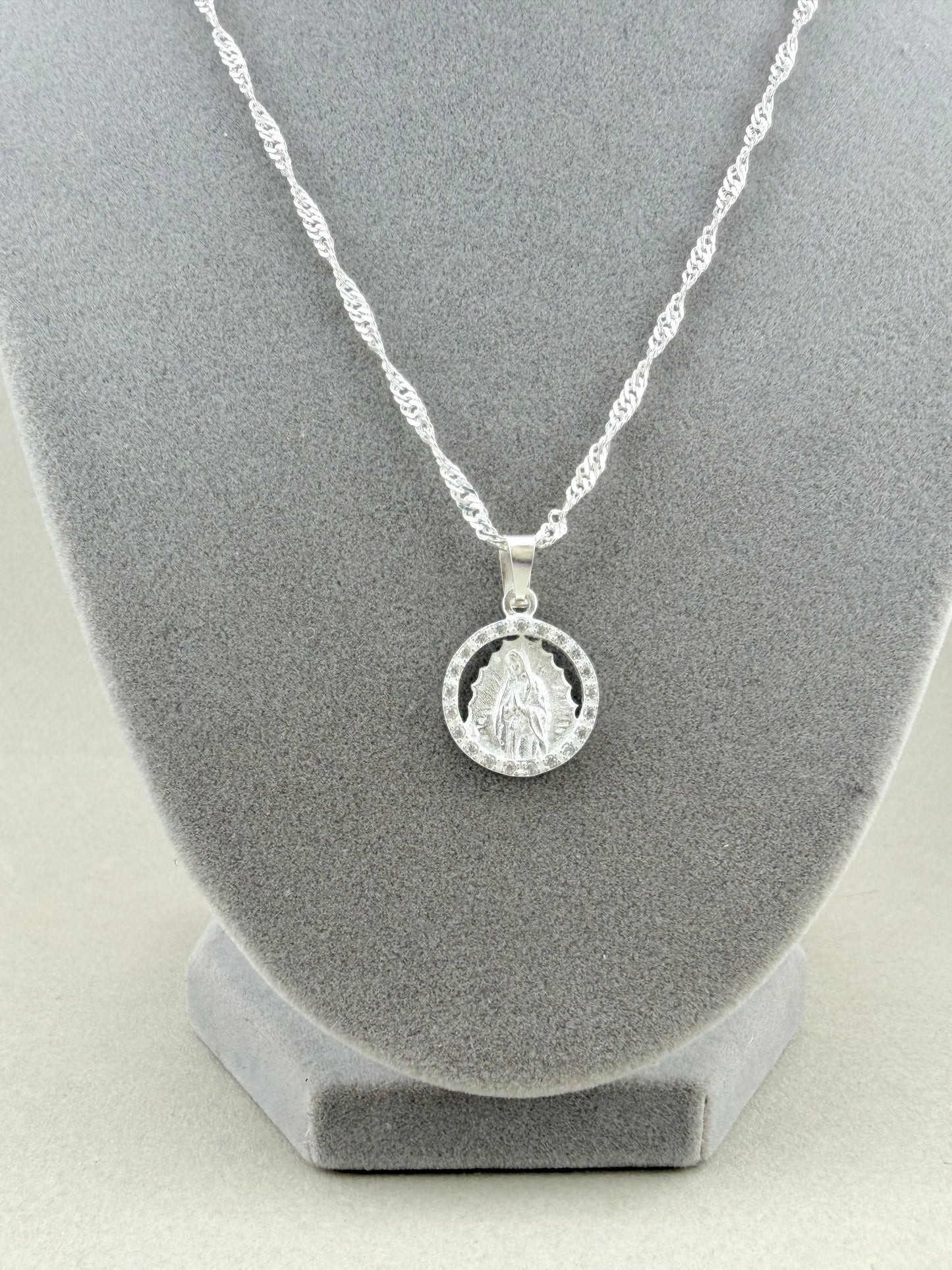 925 Silver Virgin Mary necklace pendant