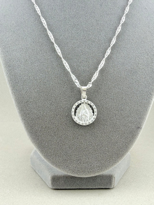 925 Silver Virgin Mary necklace pendant