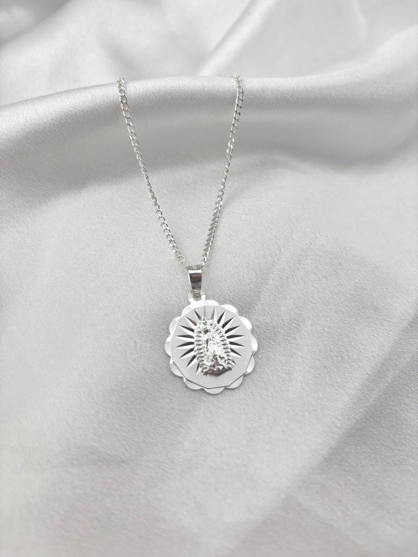 Virgencita necklace 20” Sterling silver 925