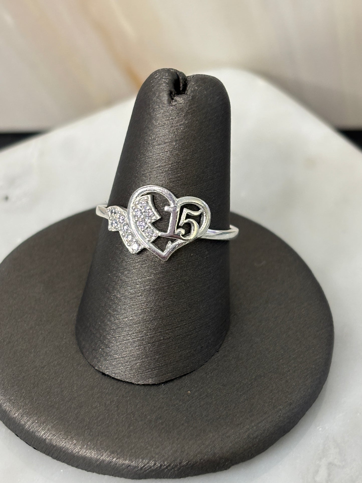 Quinceañera Ring Sterling Silver 925 | Mexican Silver Gift for Sweet 15 | Anillo de Quinceañera Plata 925