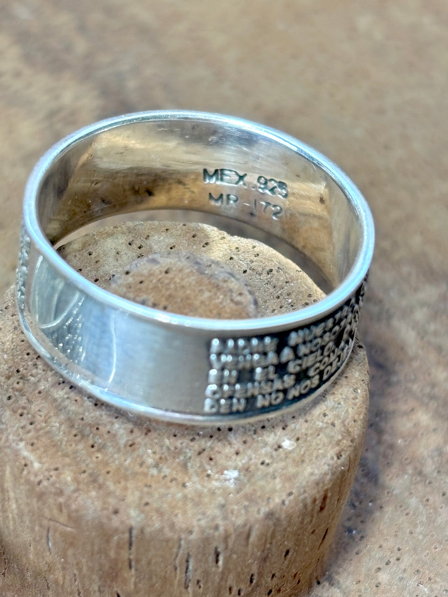 Sterling silver Lord’s Prayer | Anillos de plata 925 del padre nuestro | Silver 925 Unisex band ring