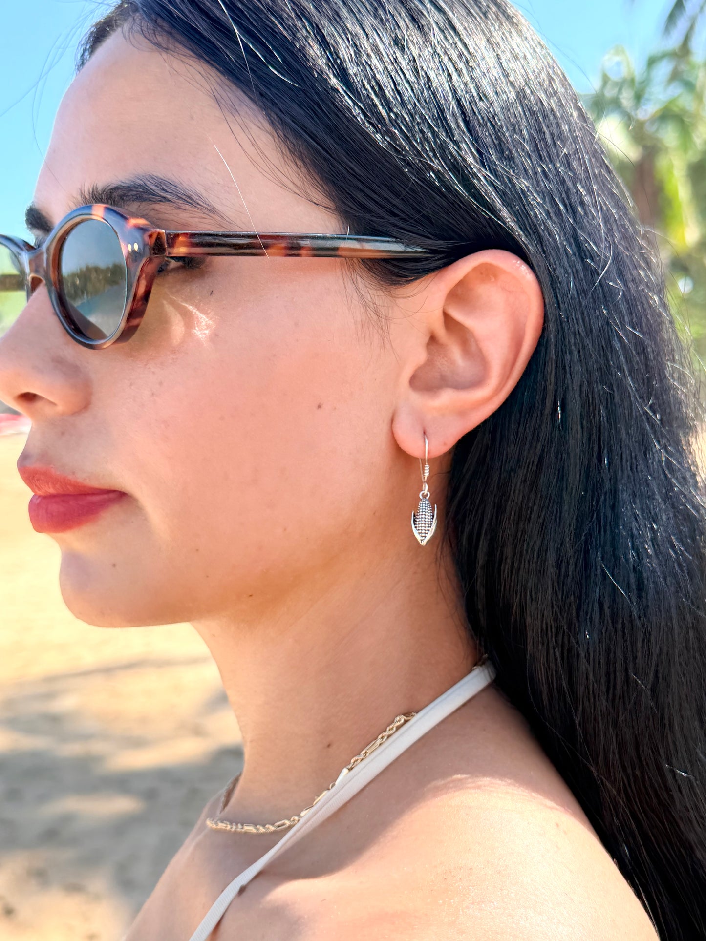 925 Sterling Silver Mexican Corn Earrings – Handcrafted Elote Dangle Earrings