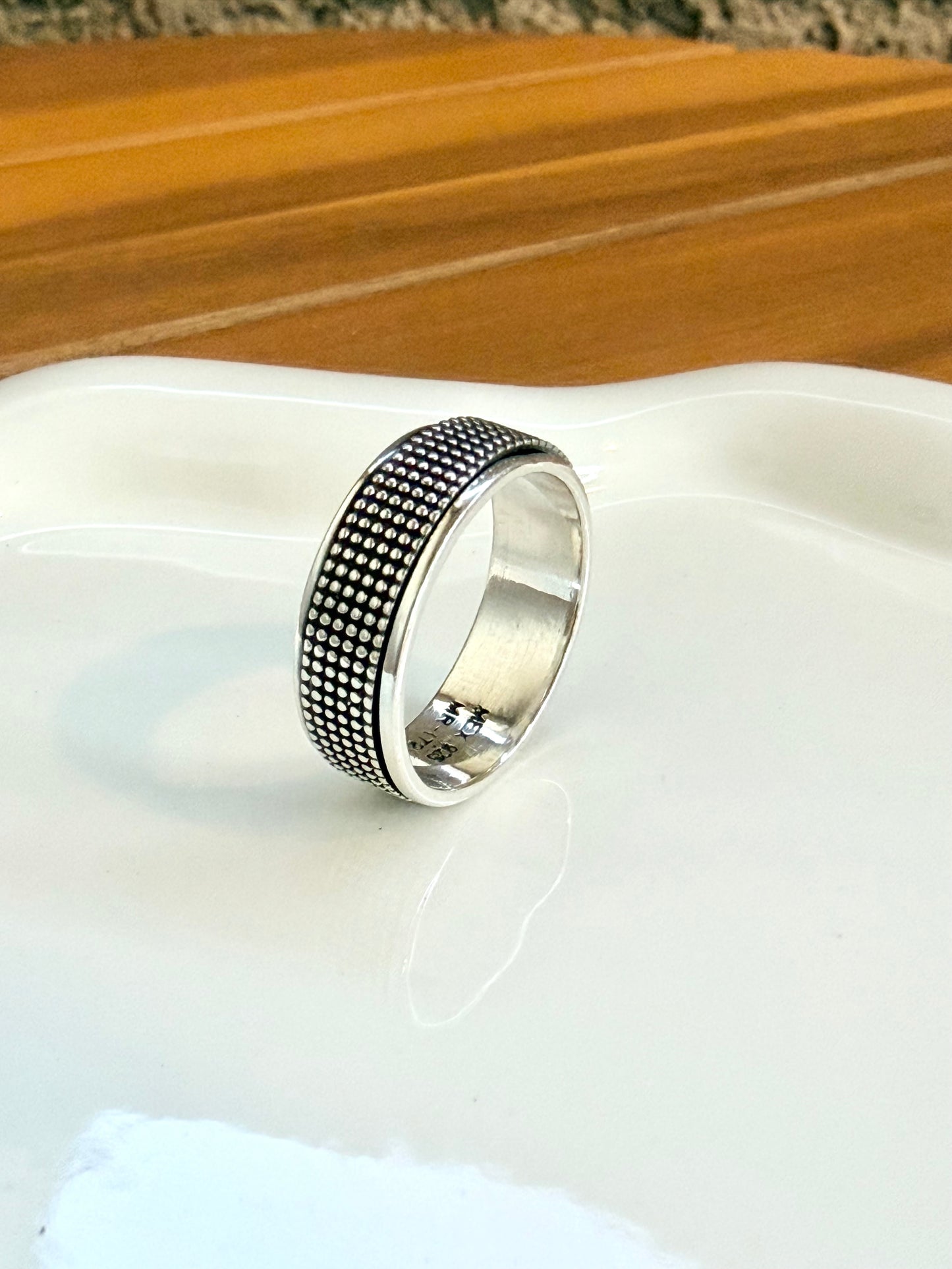Sterling Silver 925 Anxiety Ring - Elegant Fidget Spinner for Stress Relief