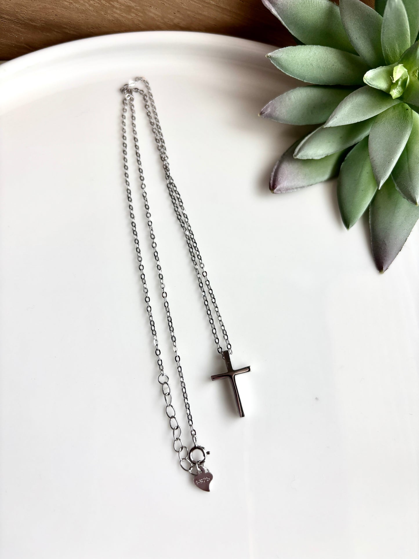 Minimalist Sterling Silver Cross Necklace | 925 Faith Jewelry with Cable Chain 18” | Collar de Cruz plata 925