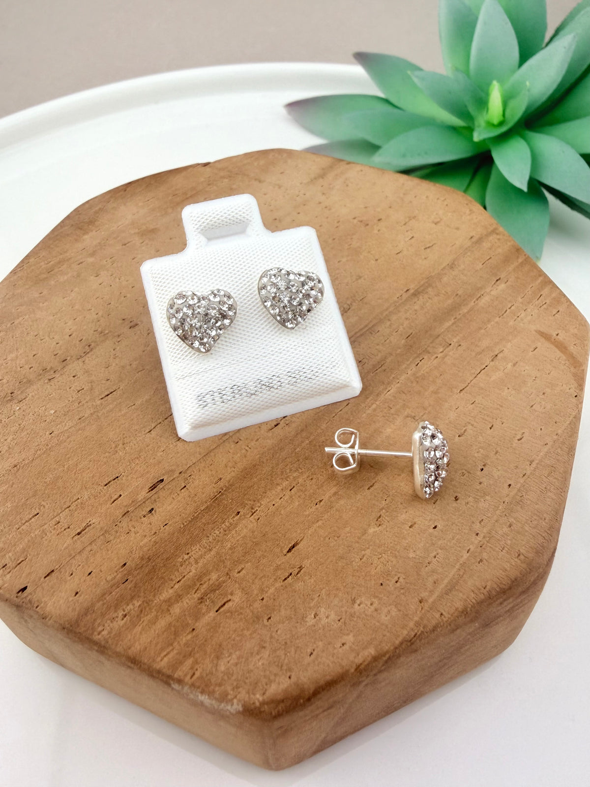 Sterling Silver 925 Sparkling Heart Stud Earrings | CZ Love Earrings