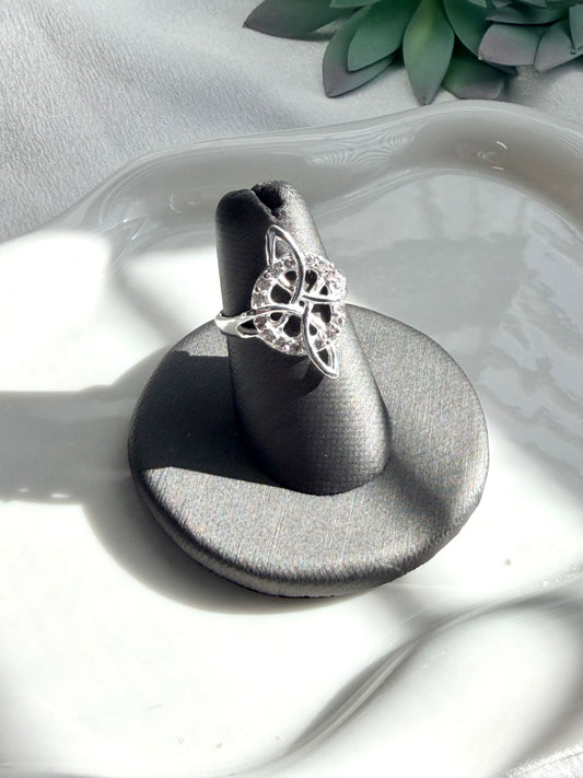 Silver 925 witch knot ring | Celtic ring for protection symbol | Anillo de plata 925 nudo de bruja