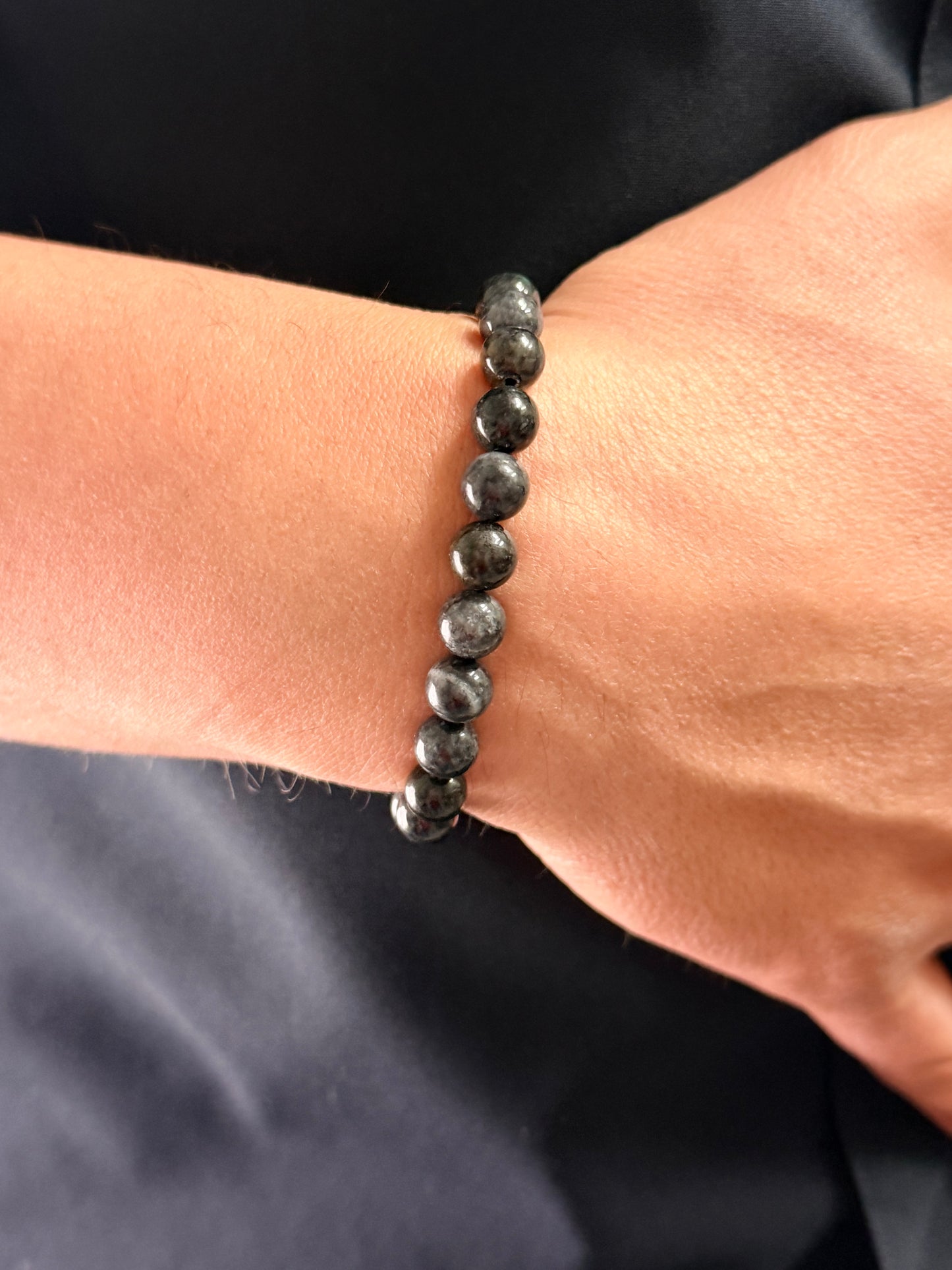 Black Jade Protection Beaded Bracelet – Natural Stone Energy Jewelry- Unisex 8mm