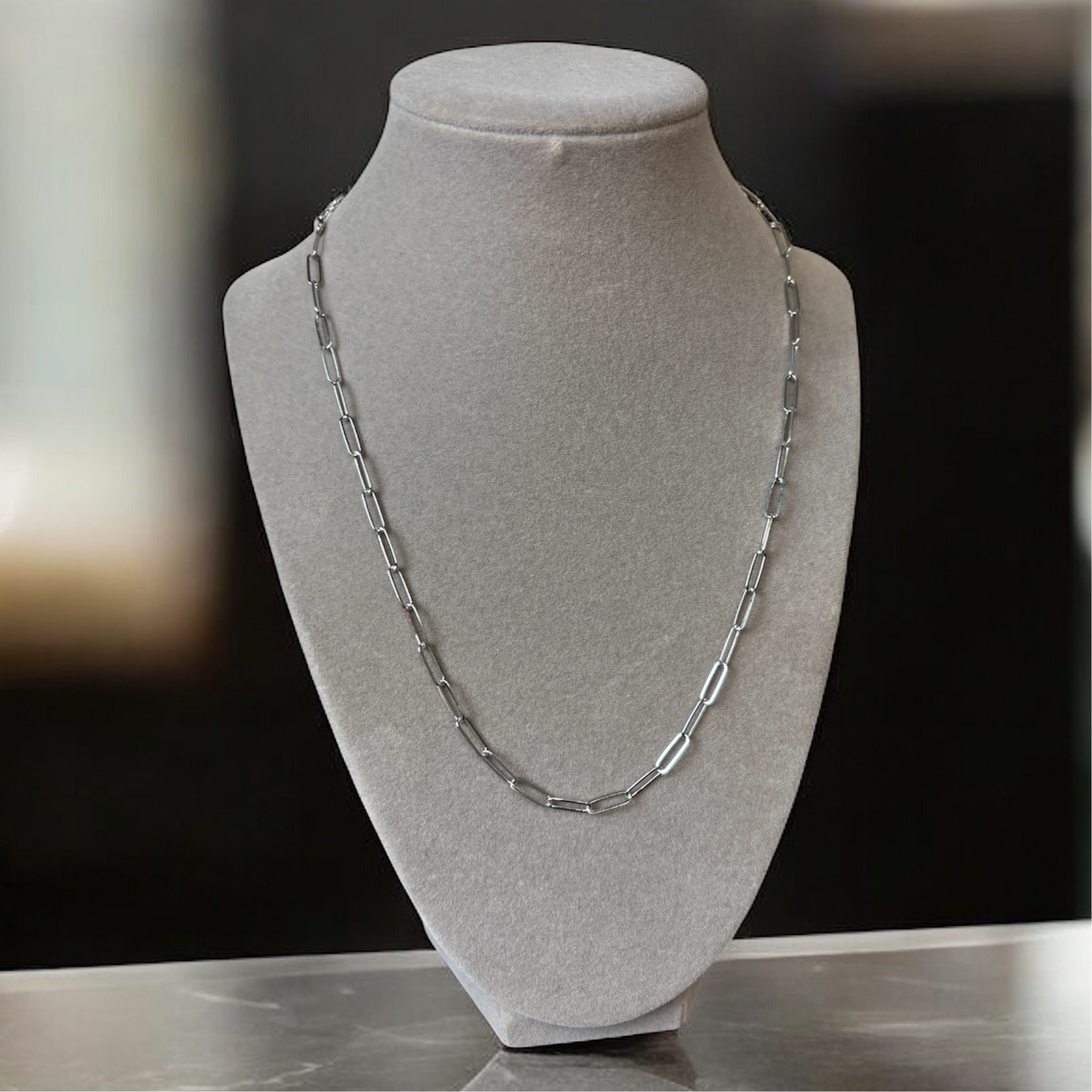 Paper clip chain Sterling silver .925 | Cadena de plata 925 paper clip 18”-20”