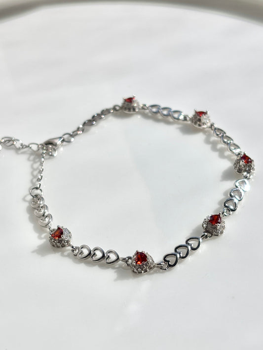 Sterling silver 925 heart bracelet | Pulsera de plata 925 | pulsera de corazones