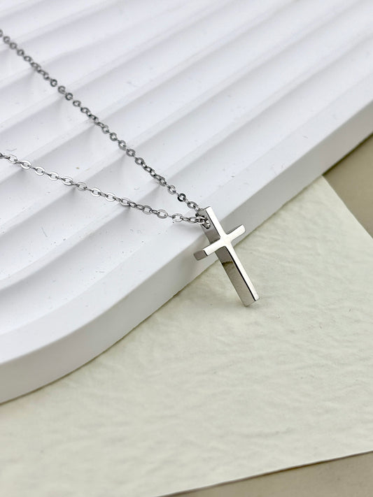 Minimalist Sterling Silver Cross Necklace | 925 Faith Jewelry with Cable Chain 18” | Collar de Cruz plata 925