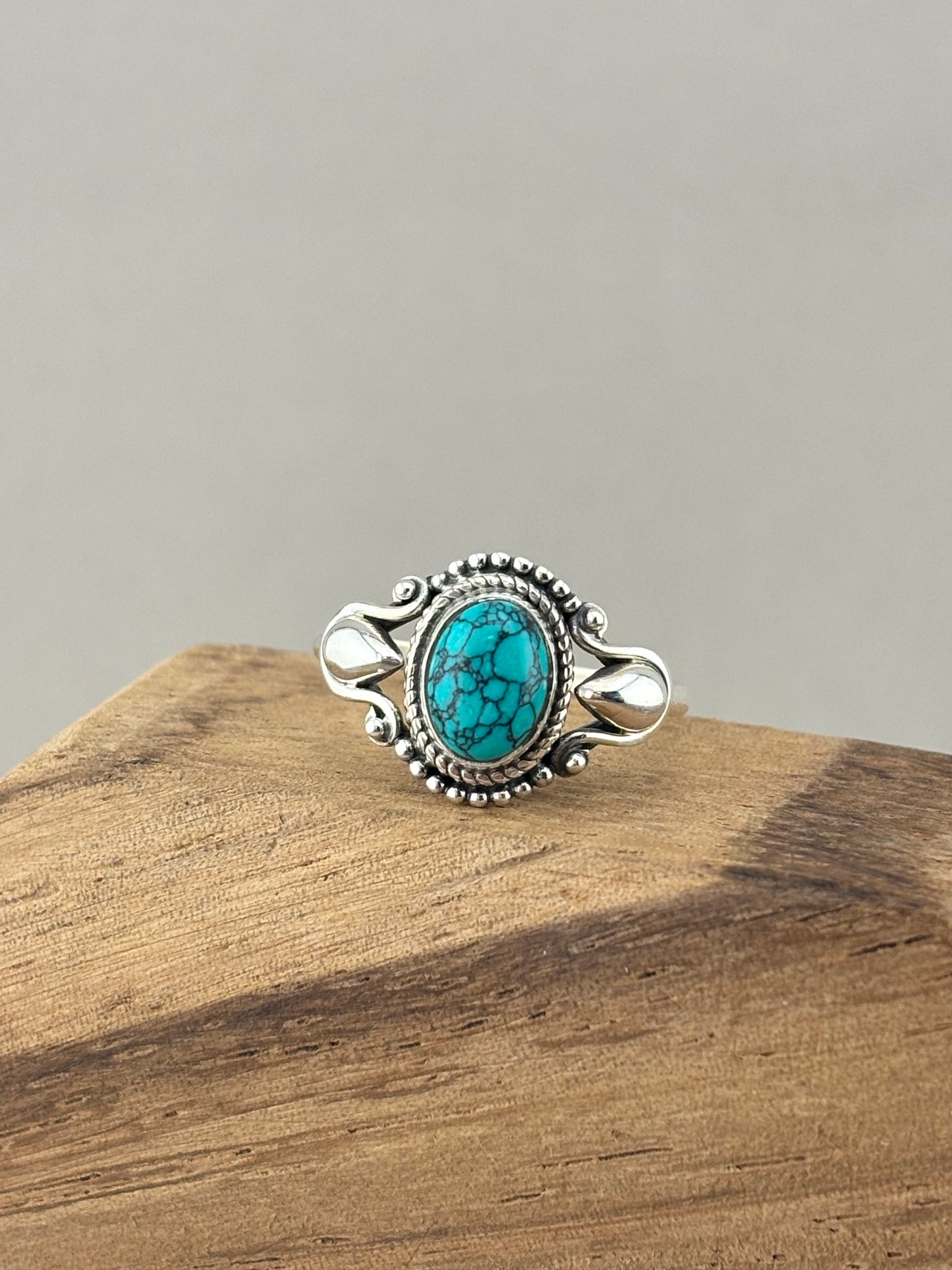 Silver 925 turquoise ring natural stone , meaningful jewelry