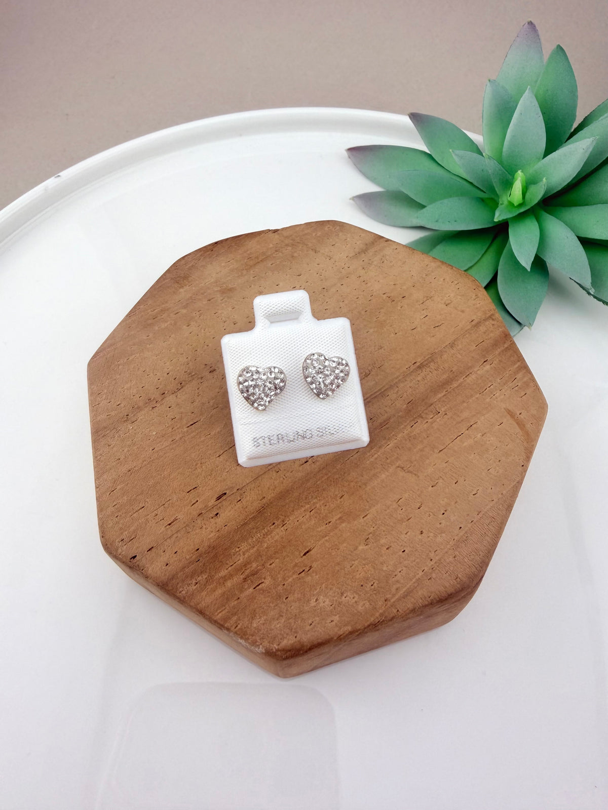 Sterling Silver 925 Sparkling Heart Stud Earrings | CZ Love Earrings