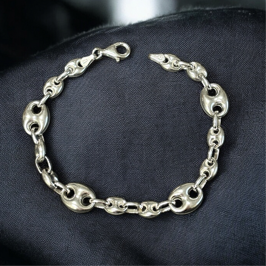 Sterling silver chain bracelet, silver 925 jewelry | Pulseras de plata .925