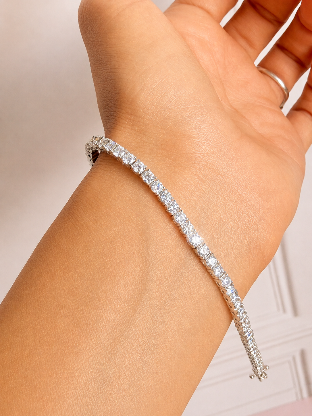 Luxury 925 Sterling Silver Moissanite Tennis Bracelet 3mm | Diamond alternative