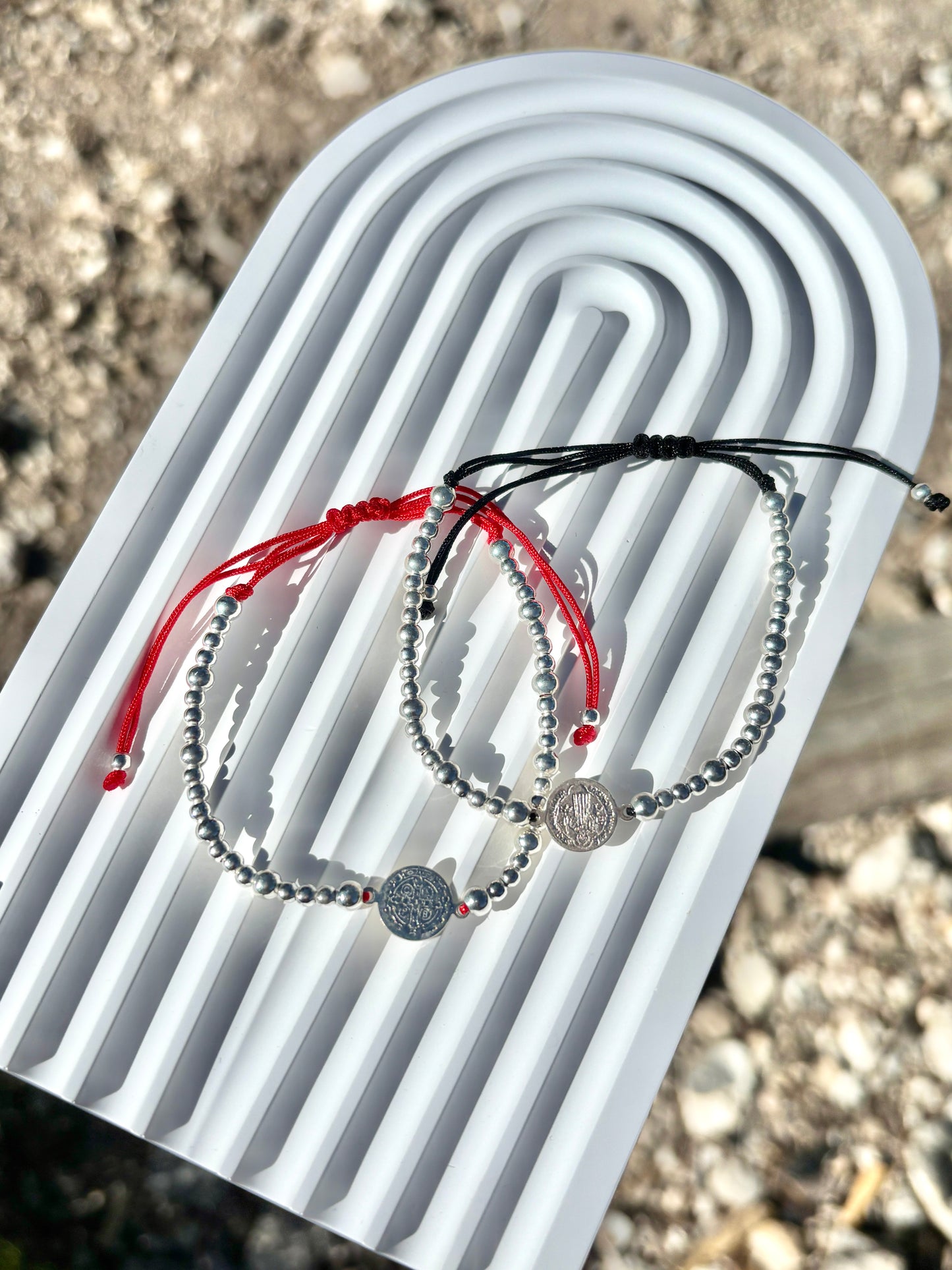 Saint Benedict Protection Bracelet – Red or Black Cord – Adjustable 925 Sterling Silver – Spiritual Evil Eye Defense – Handmade Gift for Him/Her