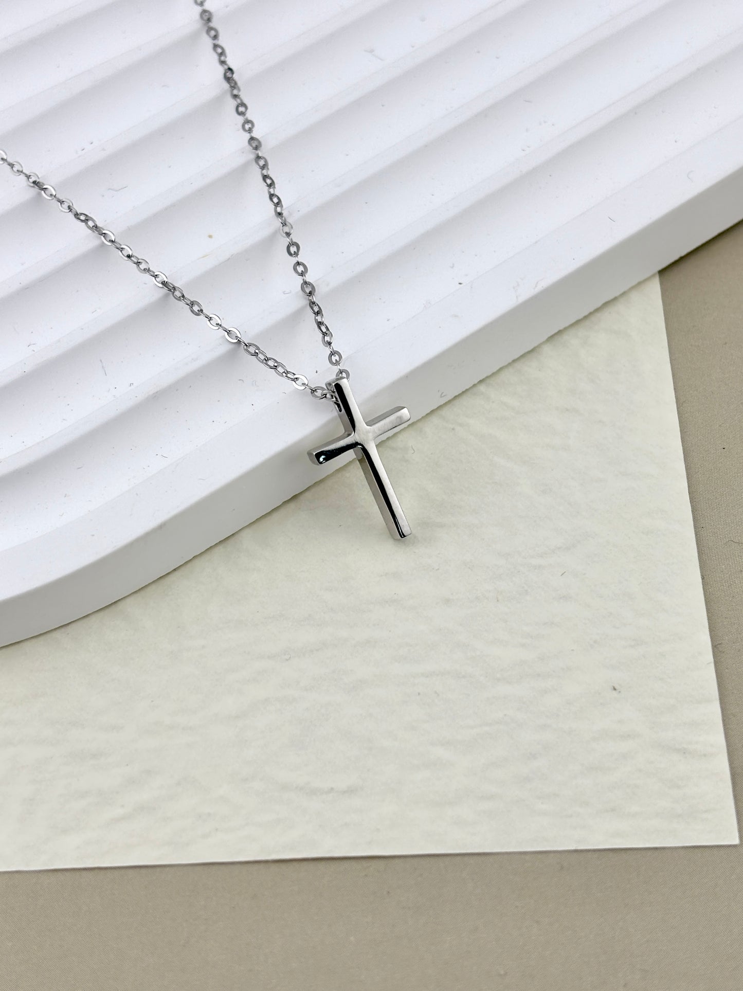 Minimalist Sterling Silver Cross Necklace | 925 Faith Jewelry with Cable Chain 18” | Collar de Cruz plata 925