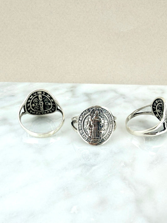 Saint Benedict ring sterling silver .925
