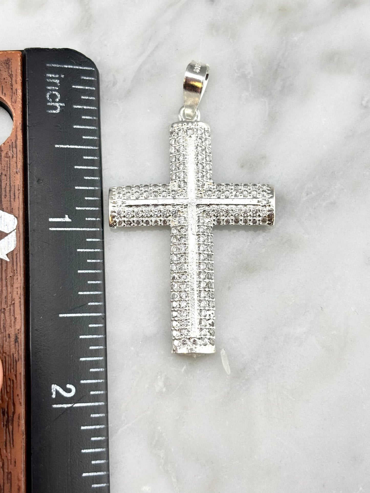 925 Sterling Silver Cross Pendant with Zirconia Stones – Sparkling Faith Jewelry