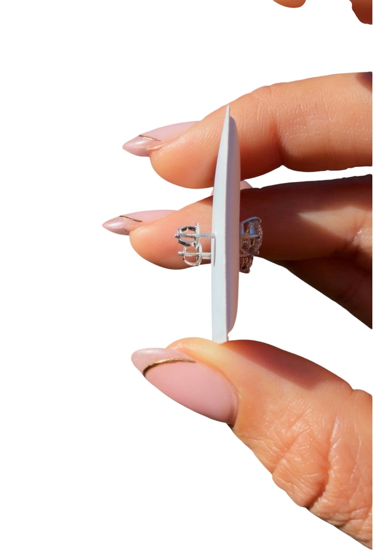 Lab Grown Diamond Stud Earrings 14K White Gold Screw Back – 1.01 CT -5mm Luxury Solitaire Earrings