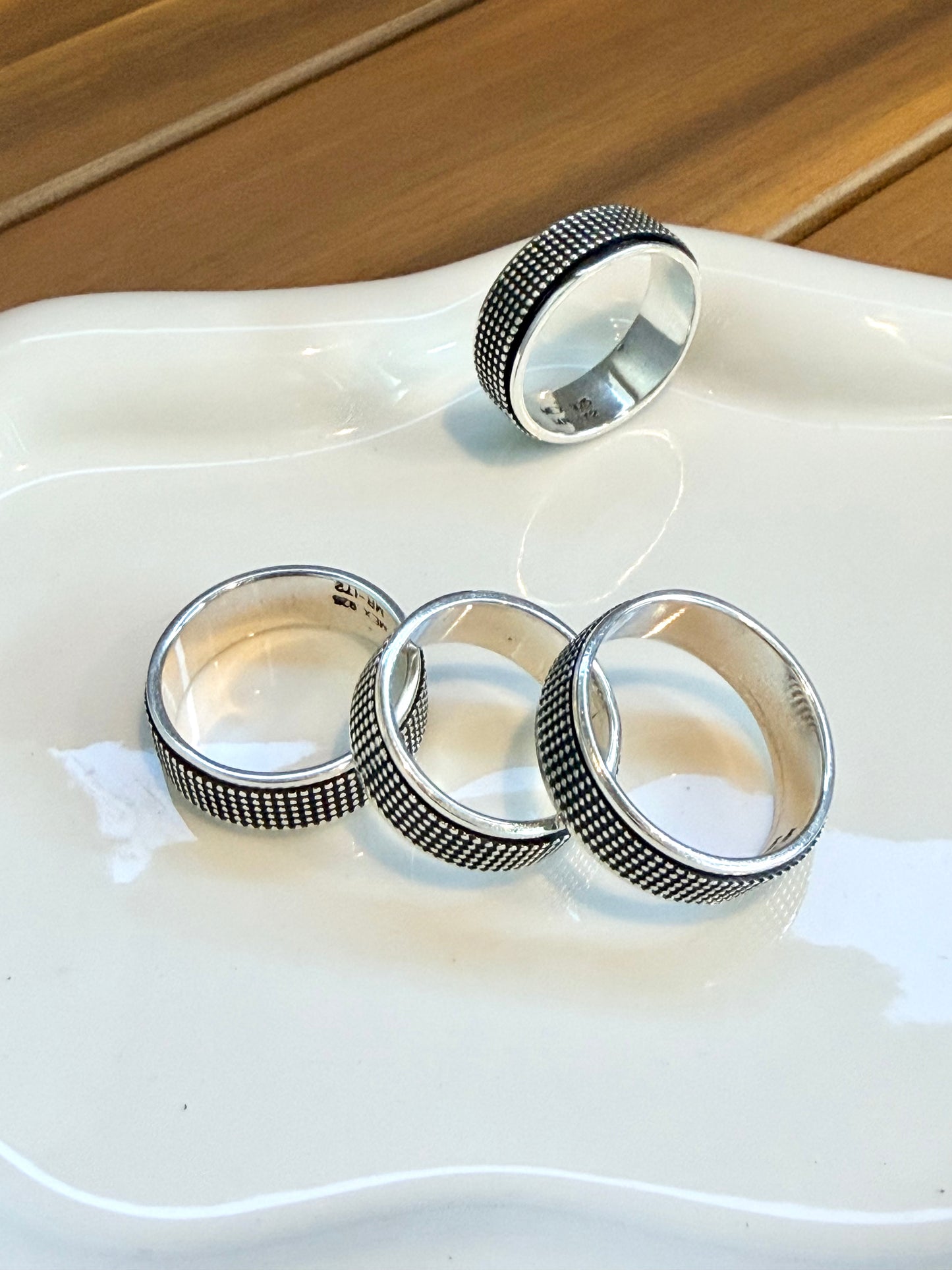 Sterling Silver 925 Anxiety Ring - Elegant Fidget Spinner for Stress Relief